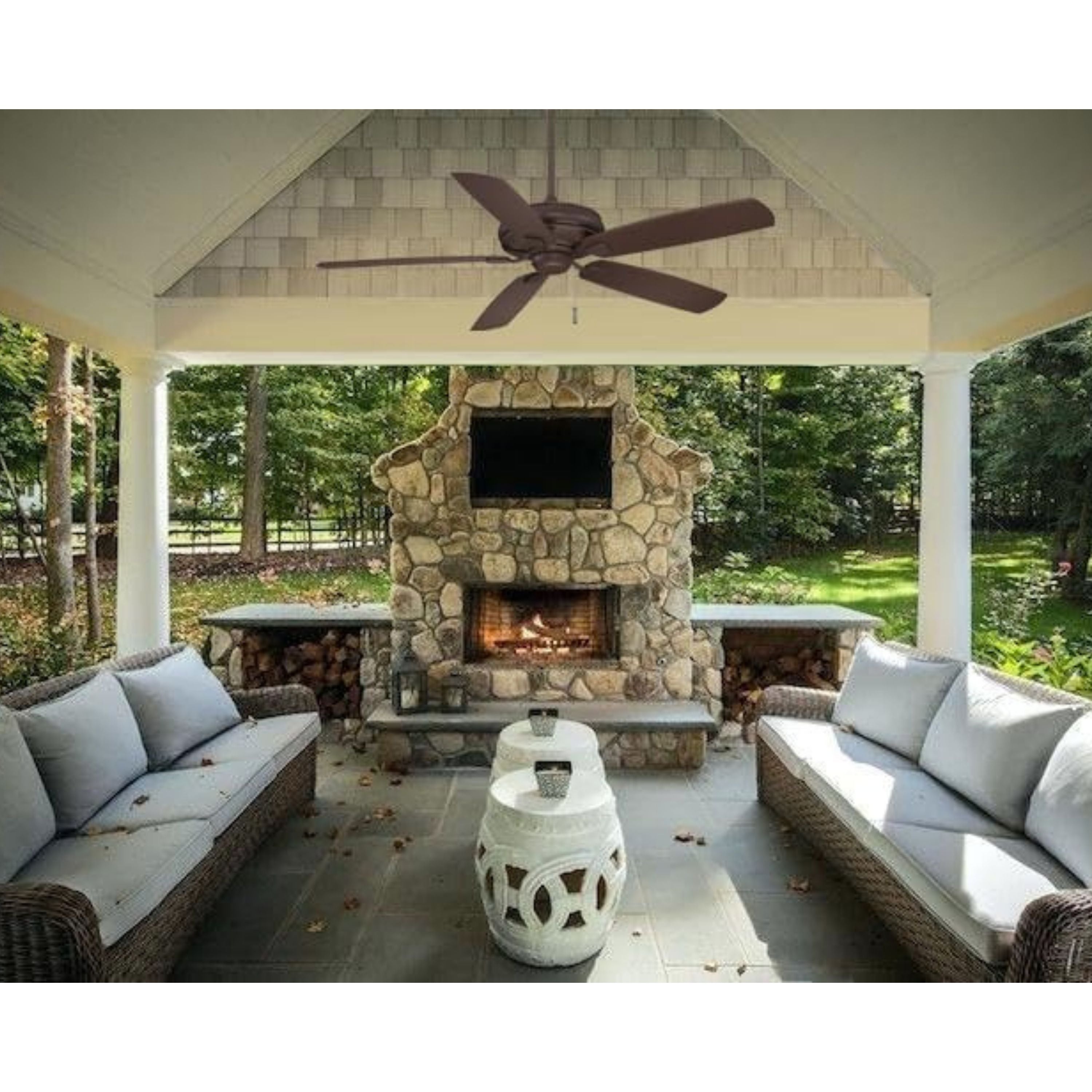 Sunseeker 60" Oil Rubbed Bronze Outdoor Ceiling Fan with Pull Chain