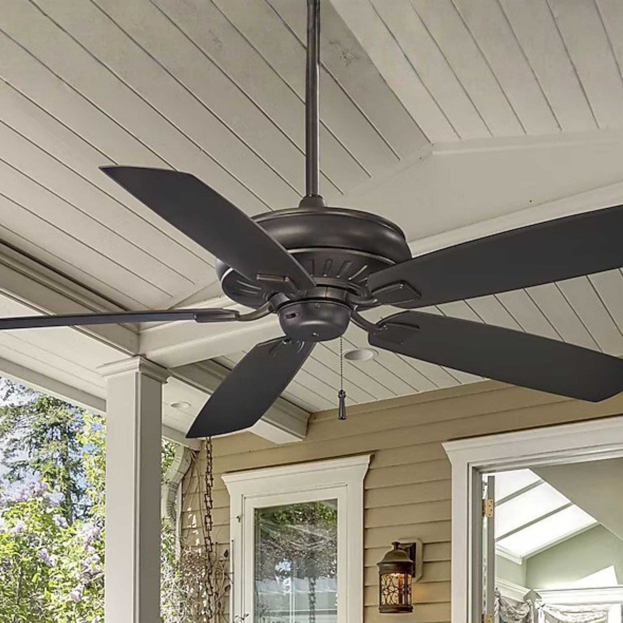 Minka Aire - Sunseeker 60" Smoked Iron Outdoor Ceiling Fan with Pull Chain | Bees Lighting