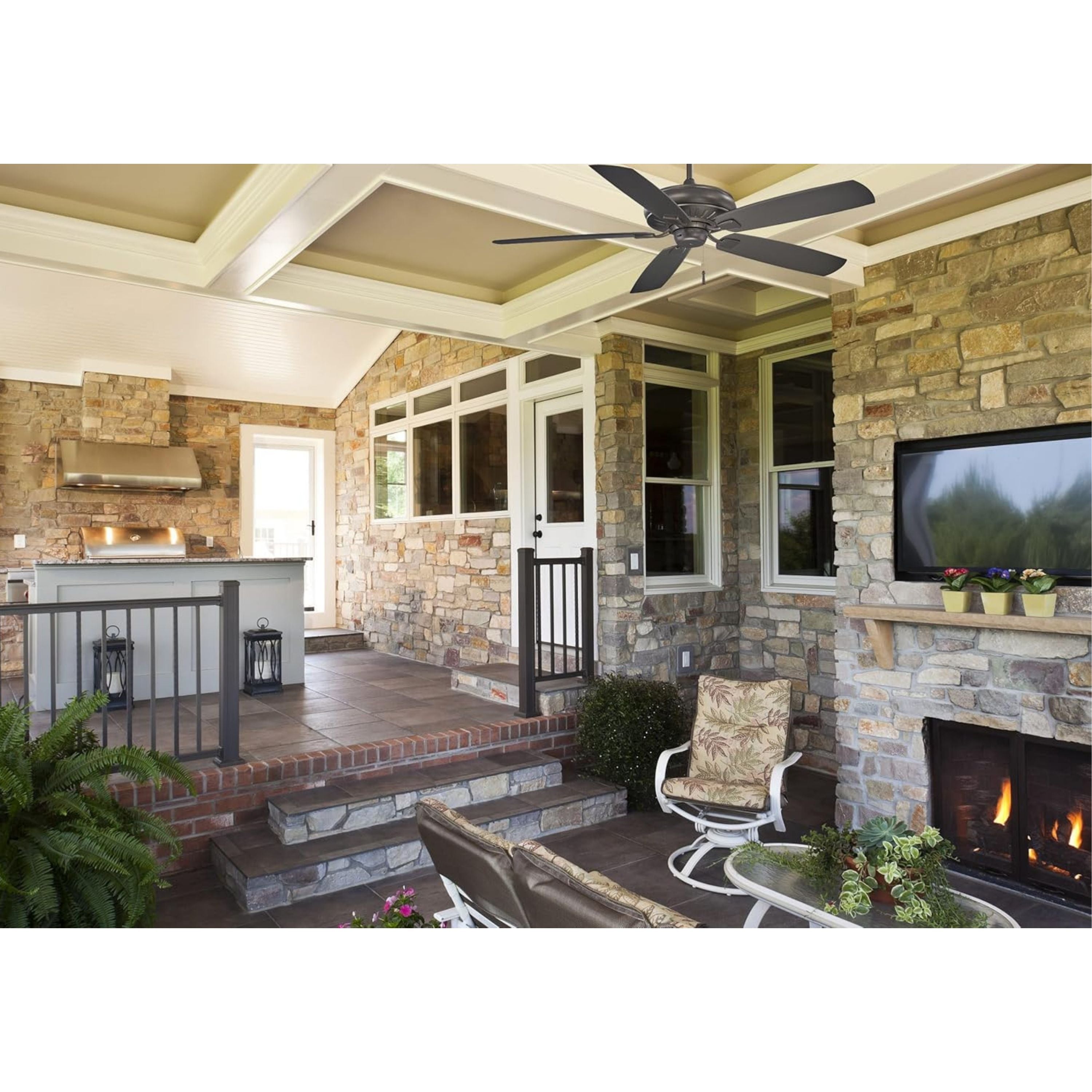 Sunseeker 60" Smoked Iron Outdoor Ceiling Fan with Pull Chain
