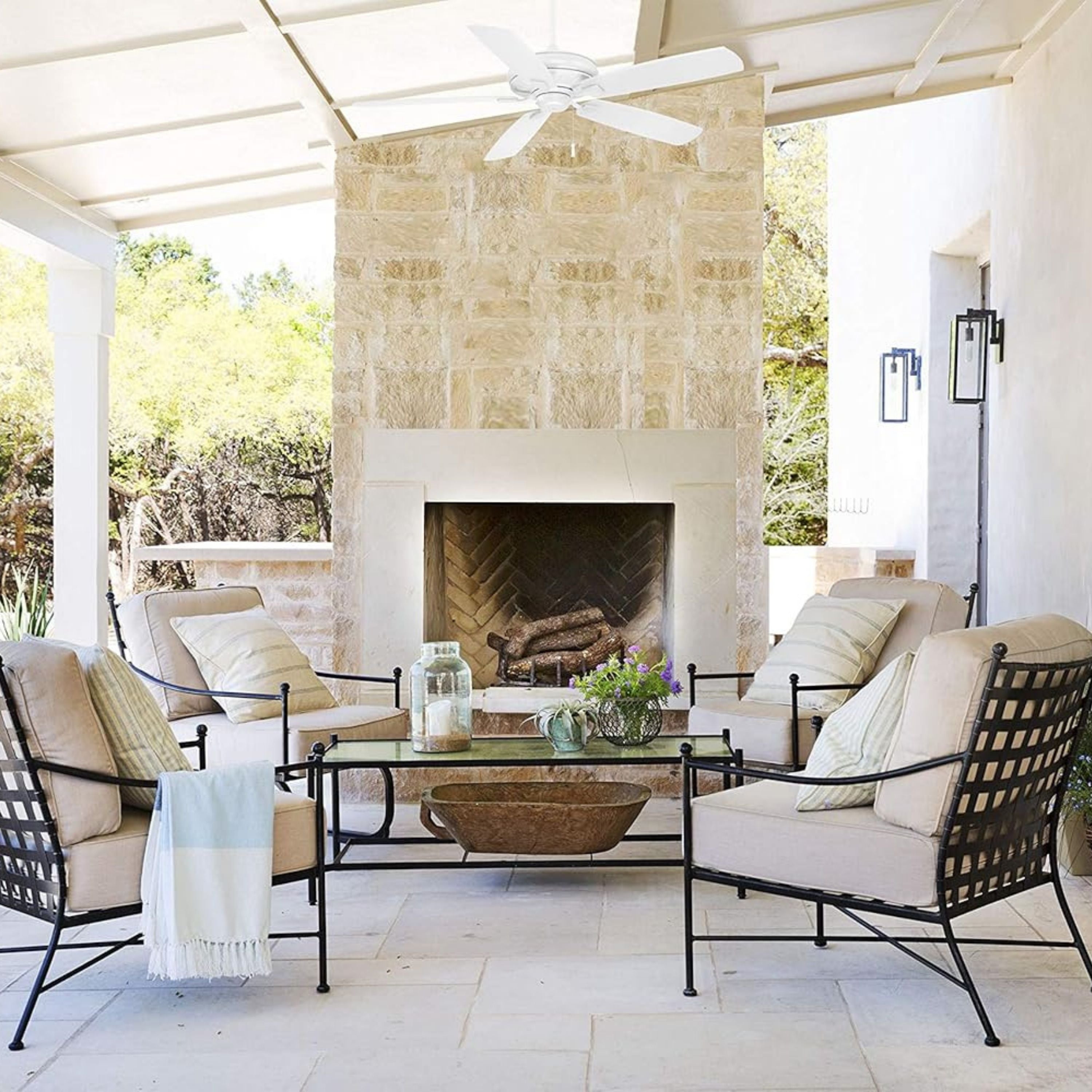 Sunseeker 60" Flat White Outdoor Ceiling Fan with Pull Chain