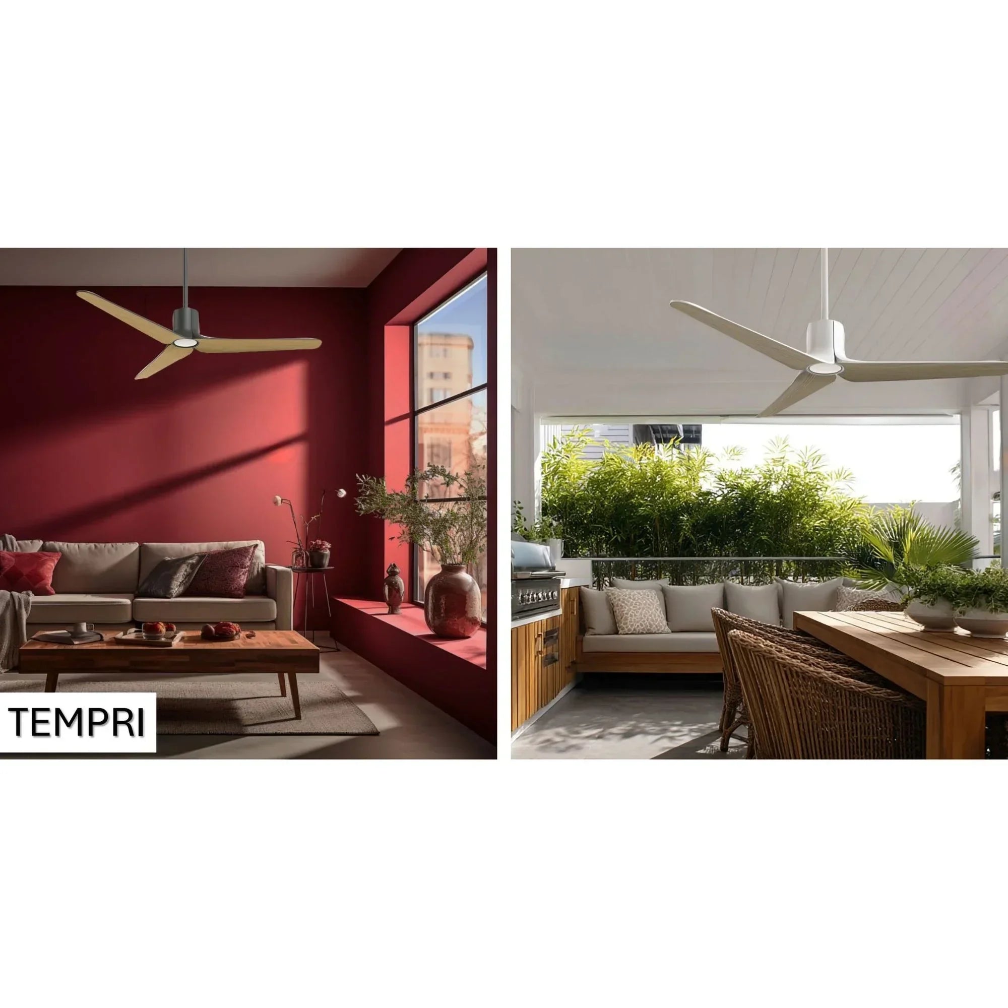 Tempri 56" Indoor/Outdoor LED Ceiling Fan, Flat White