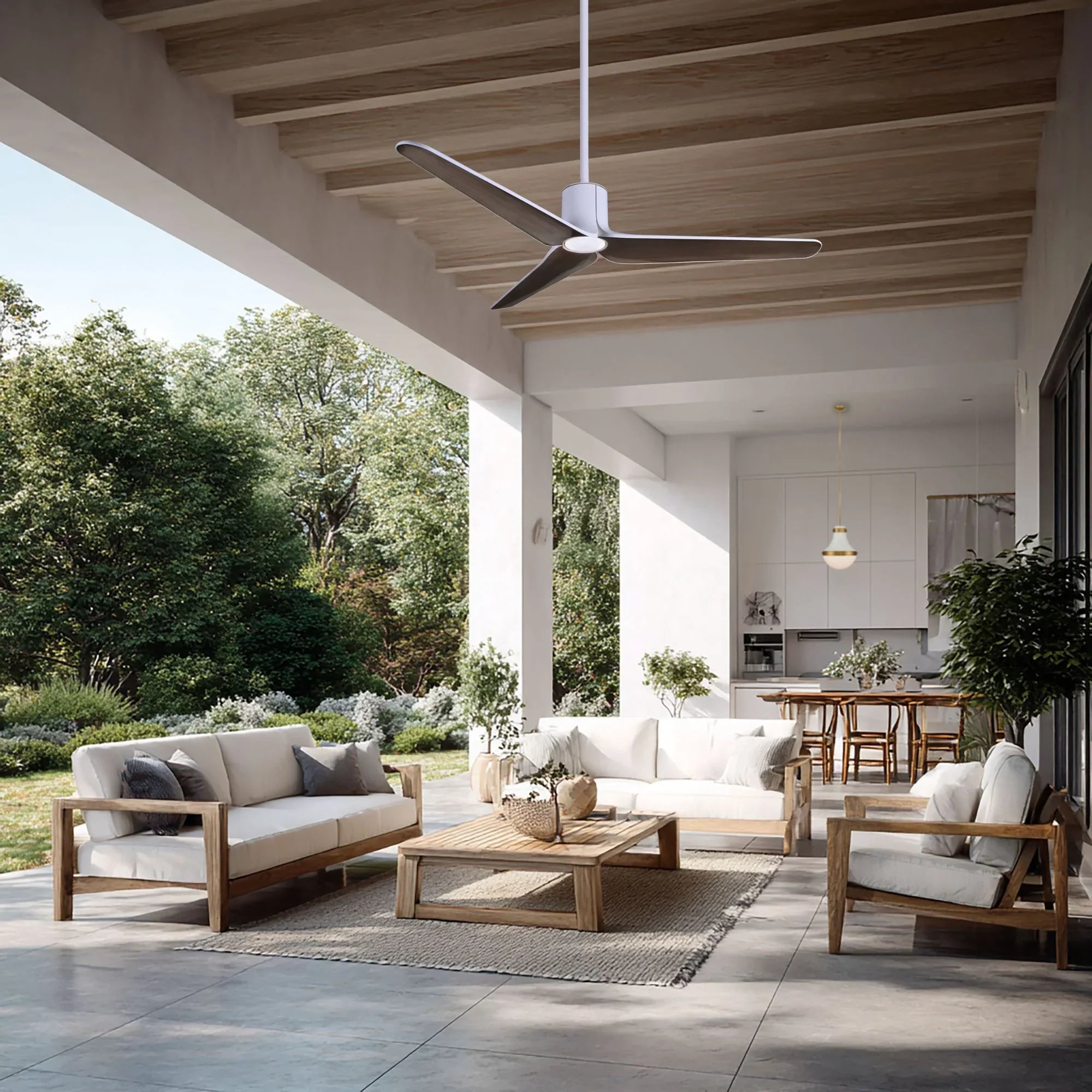 Tempri 56" Indoor/Outdoor LED Ceiling Fan, Flat White