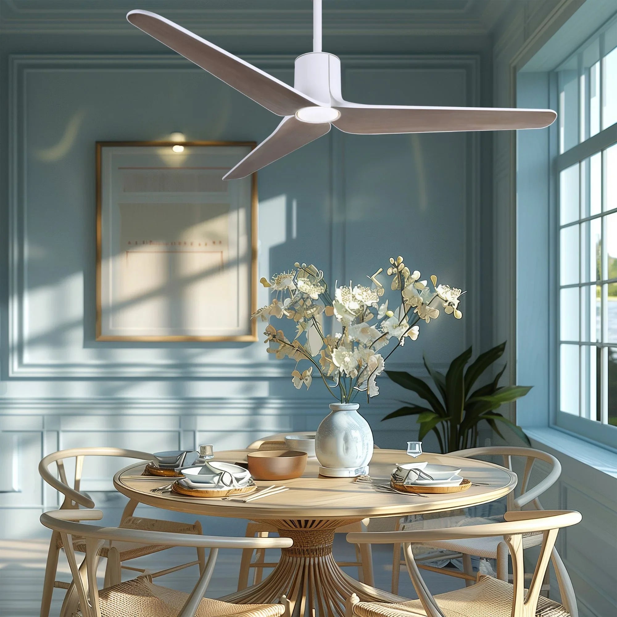 Tempri 56" Indoor/Outdoor LED Ceiling Fan, Flat White