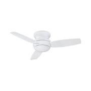 Traditional Concept LED 44" White Outdoor Hugger Ceiling Fan with Wall Control