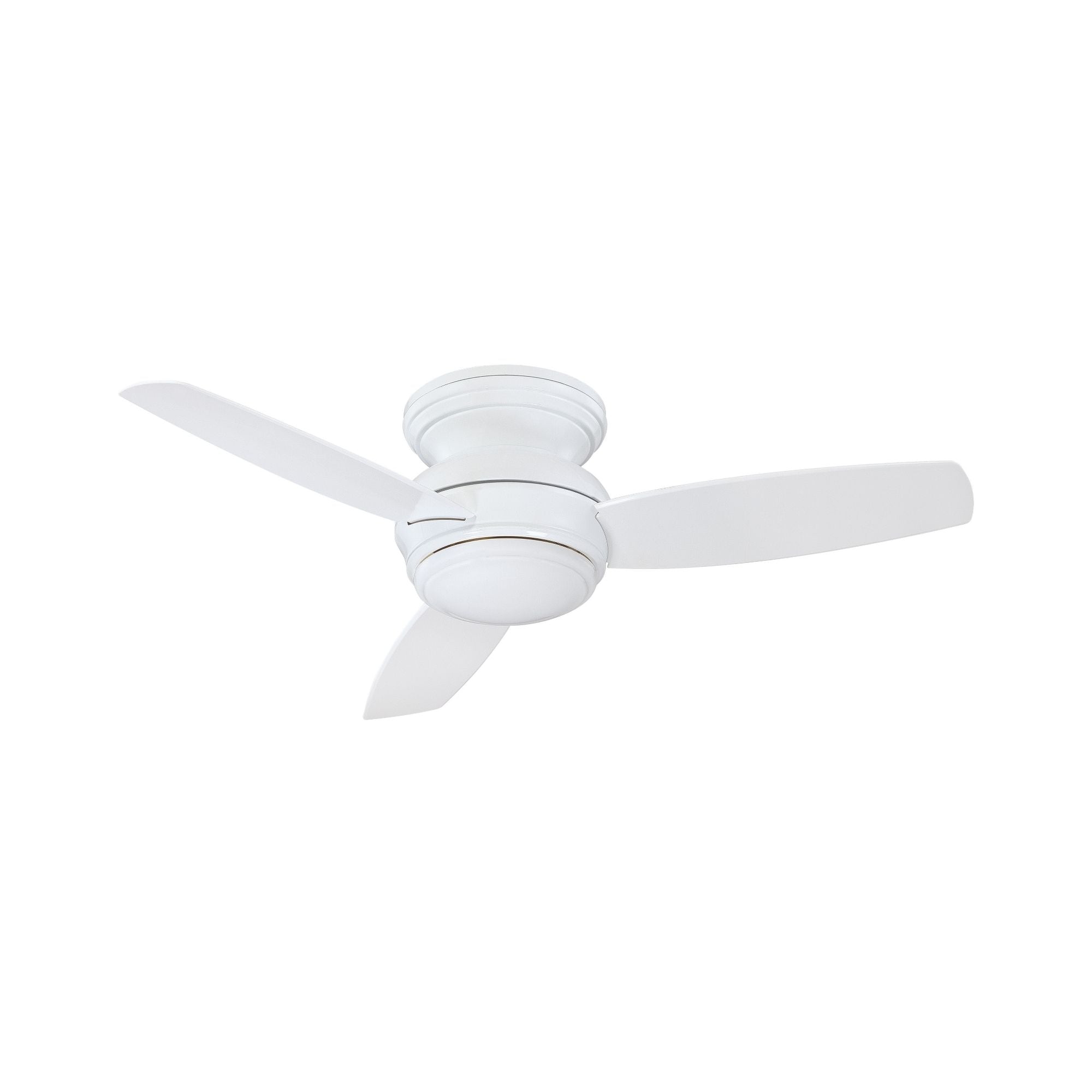 Traditional Concept LED 44" White Outdoor Hugger Ceiling Fan with Wall Control