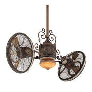 Traditional Gyro LED 42" Dual Ceiling Fan with Wall Control, Belcaro Walnut - Bees Lighting