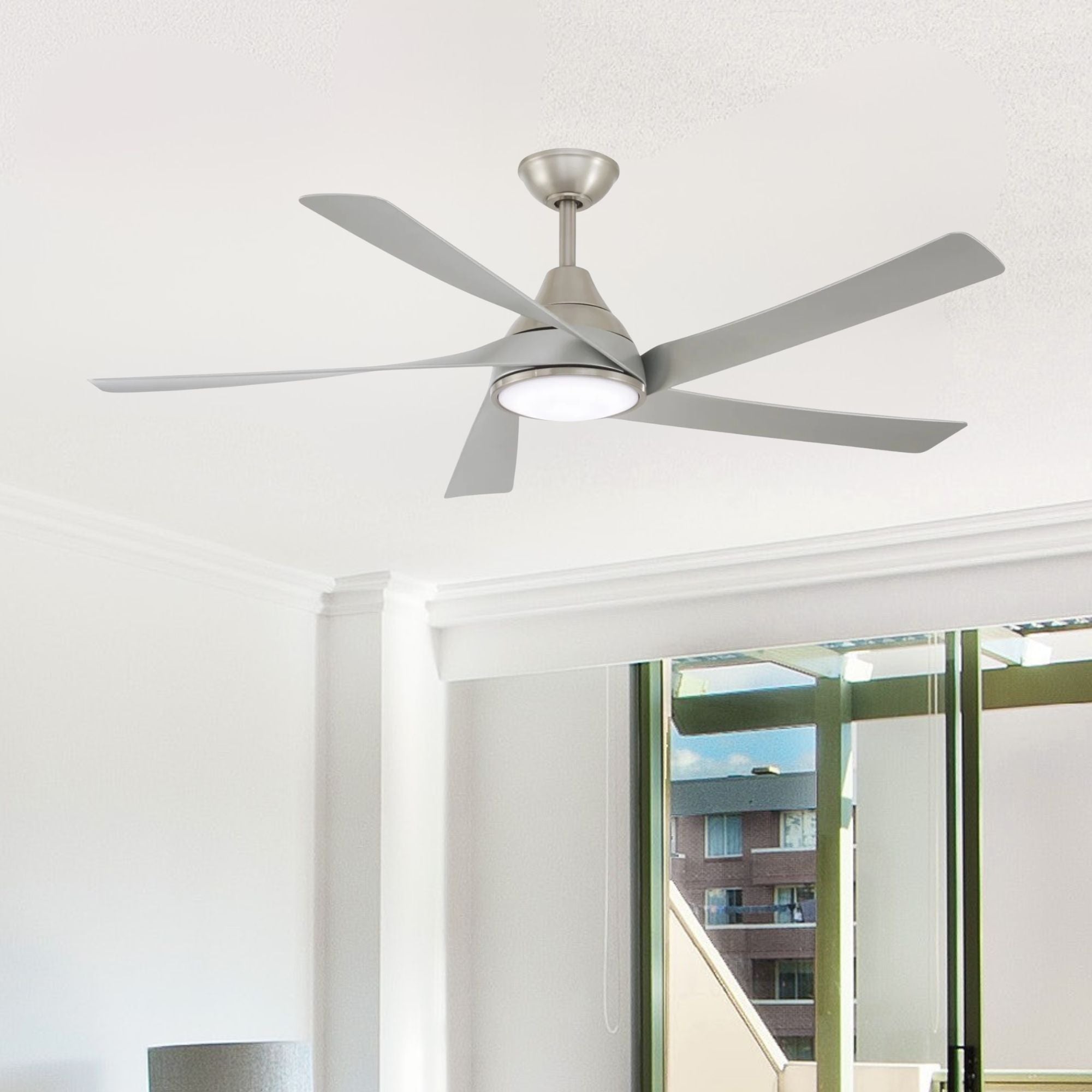 Transonic 56" LED Ceiling Fan with Remote, Brushed Nickel
