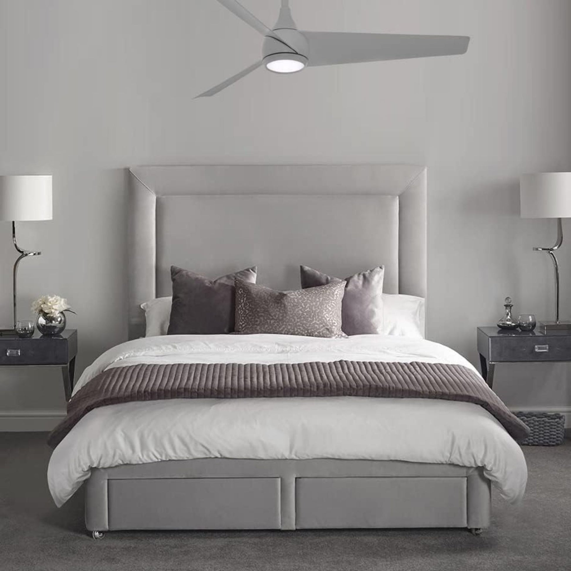 Twist LED 52" Smart Ceiling Fan with Remote, Grey - Bees Lighting