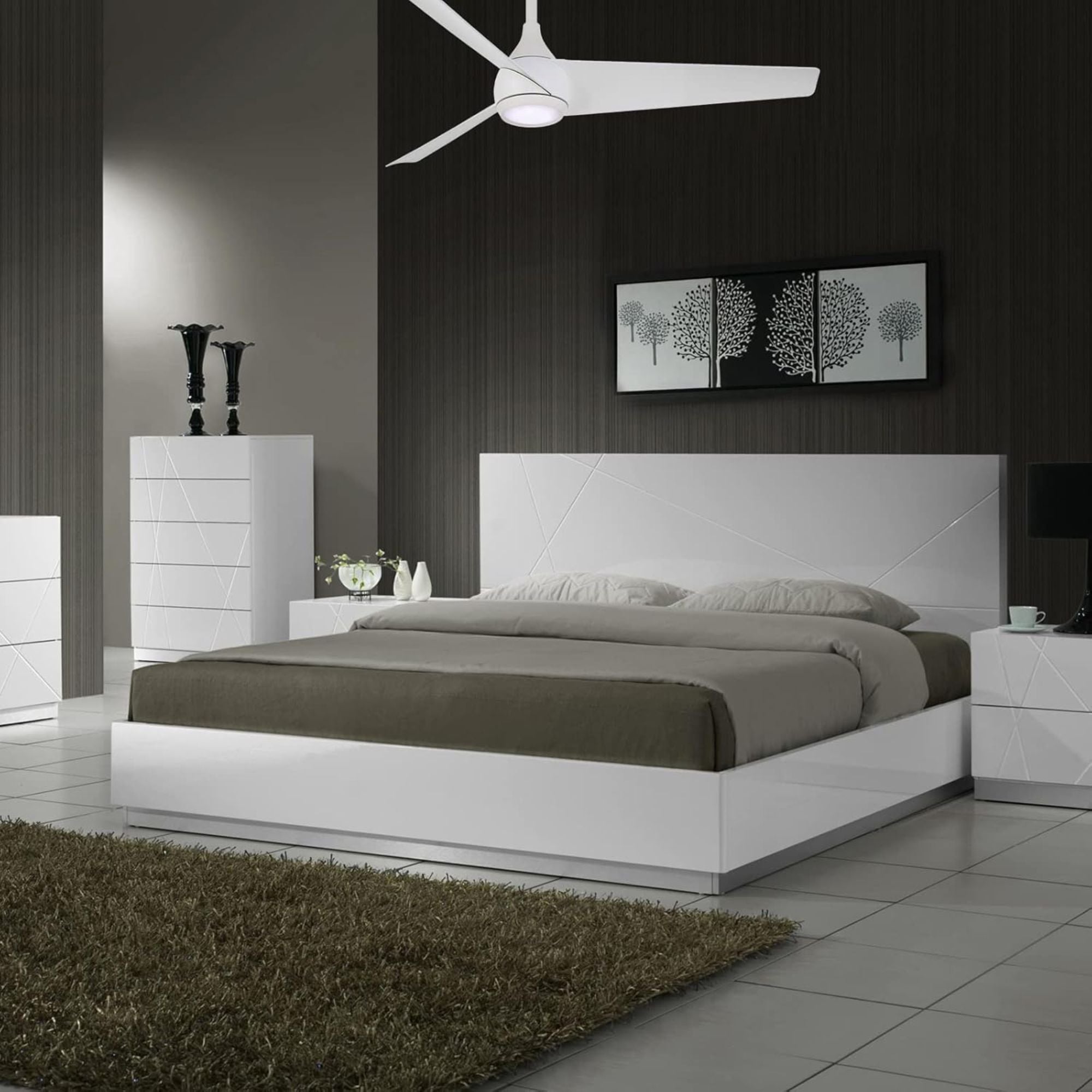 Twist LED 52" Smart Ceiling Fan with Remote, Flat White - Bees Lighting