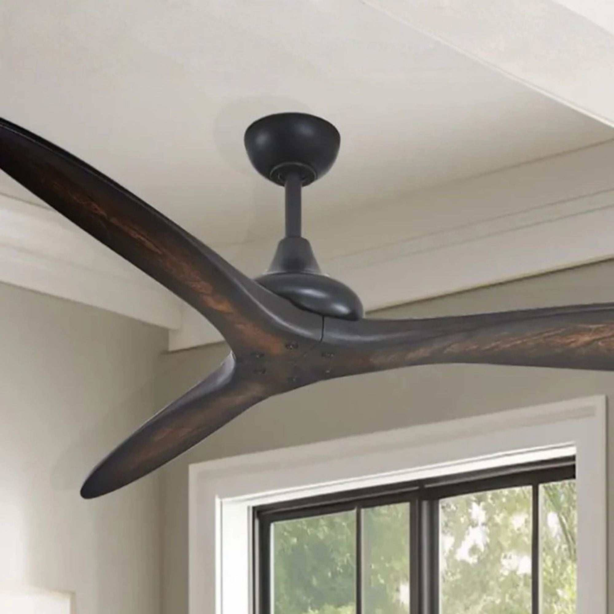 Vapor 60" Ceiling Fan with Remote, Black Coal with Toned Koa Wood Blades