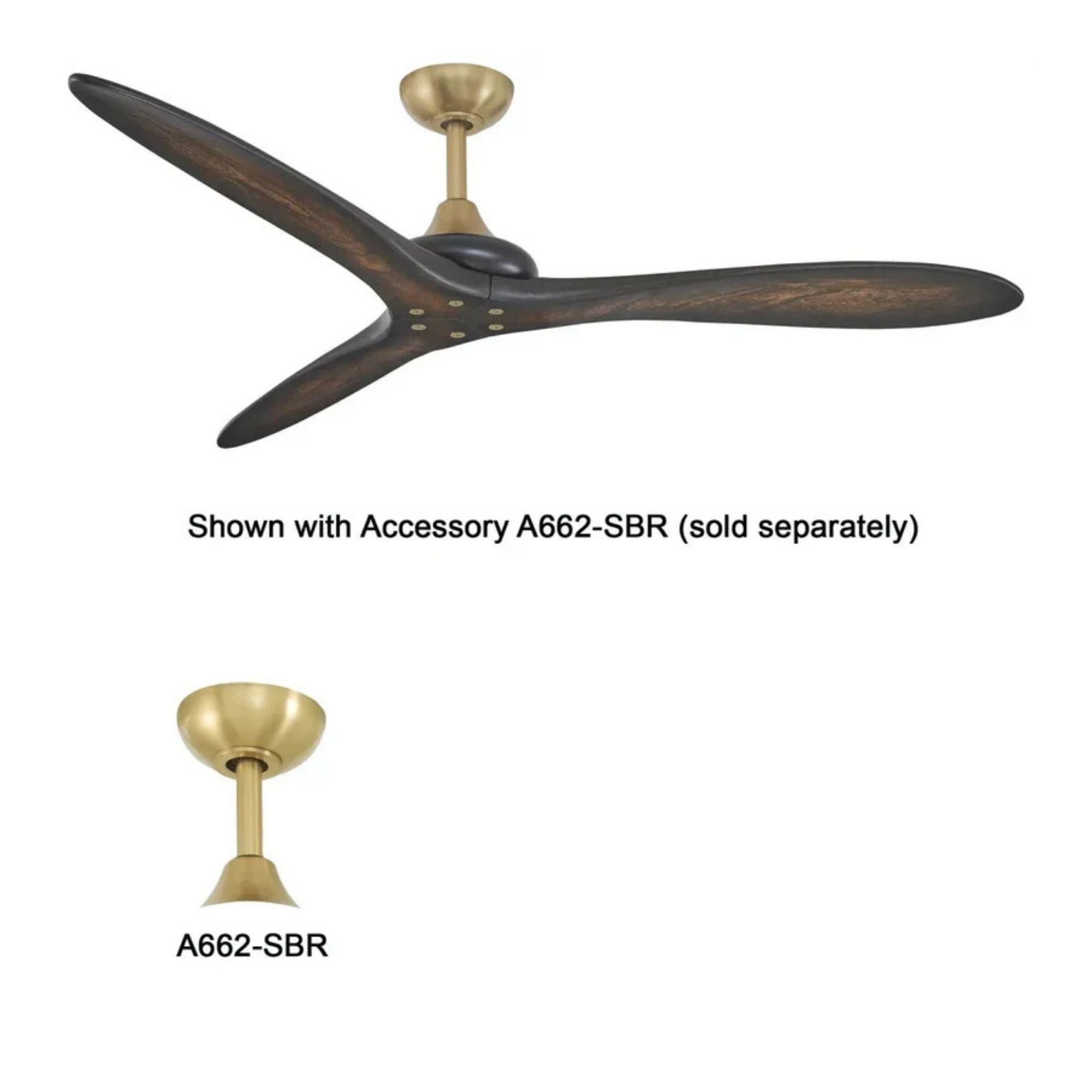 Vapor 60" Ceiling Fan with Remote, Black Coal with Toned Koa Wood Blades