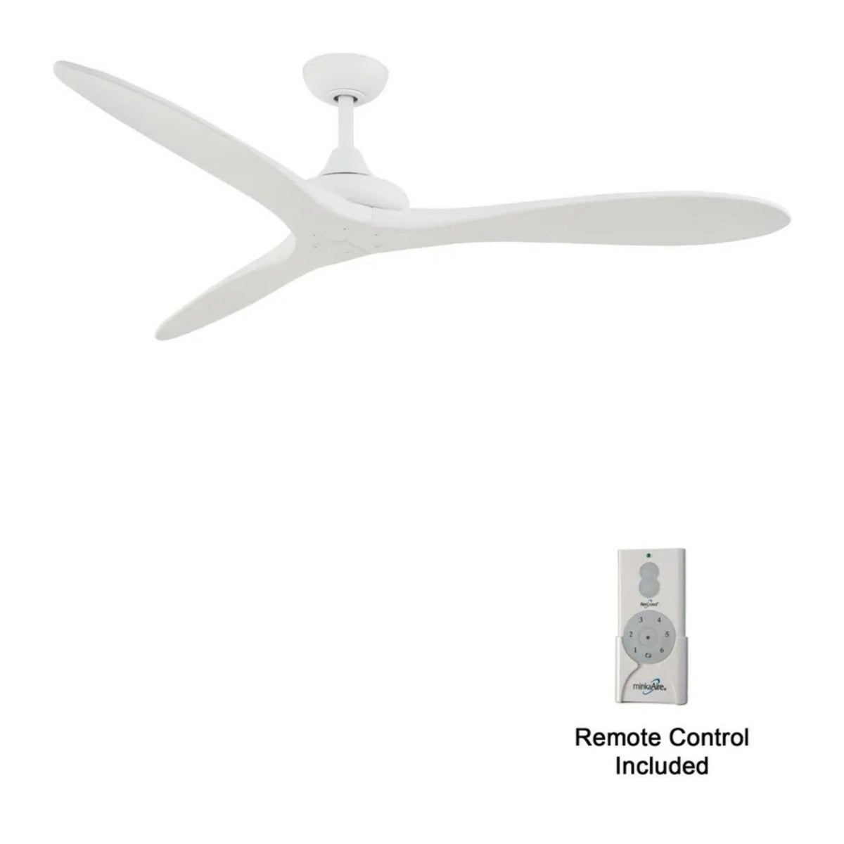 Vapor 60" Ceiling Fan with Remote, Flat White