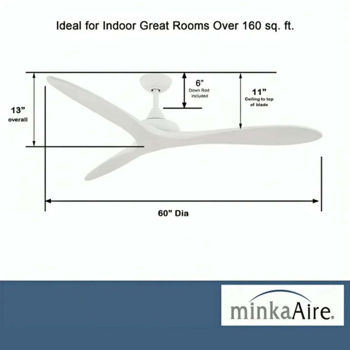 Vapor 60" Ceiling Fan with Remote, Flat White