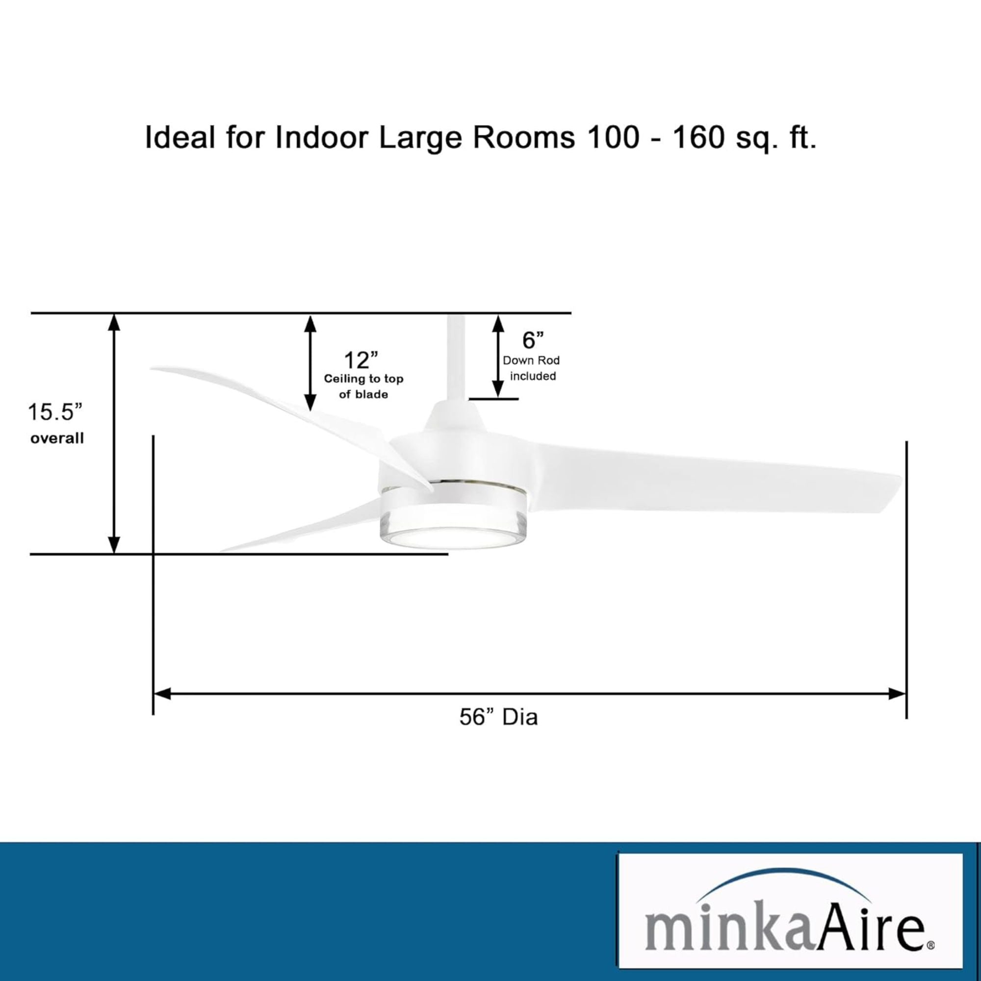 Veer LED 56" Smart Ceiling Fan with Remote, Flat White - Bees Lighting