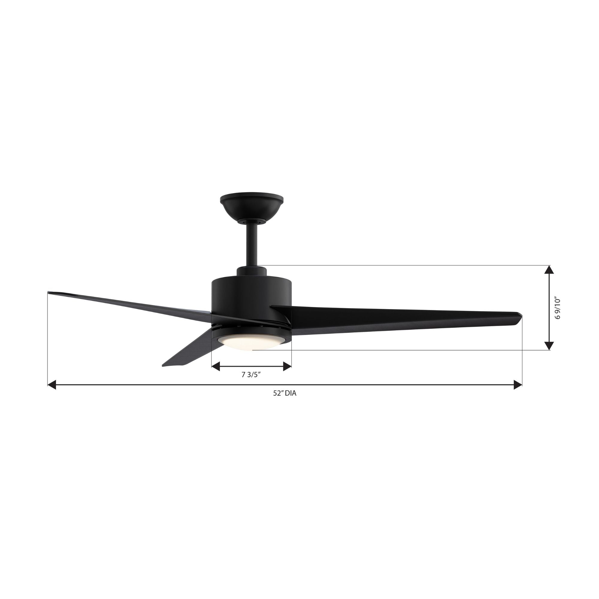 Minka Aire Verna 52'' Ceiling Fan with LED Light AC Motor Coal Black