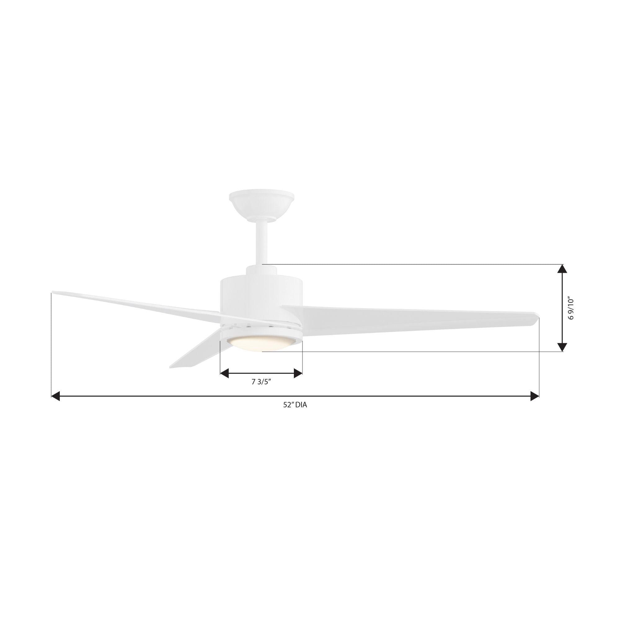 Minka Aire Verna 52'' Ceiling Fan with LED Light AC Motor Flat White