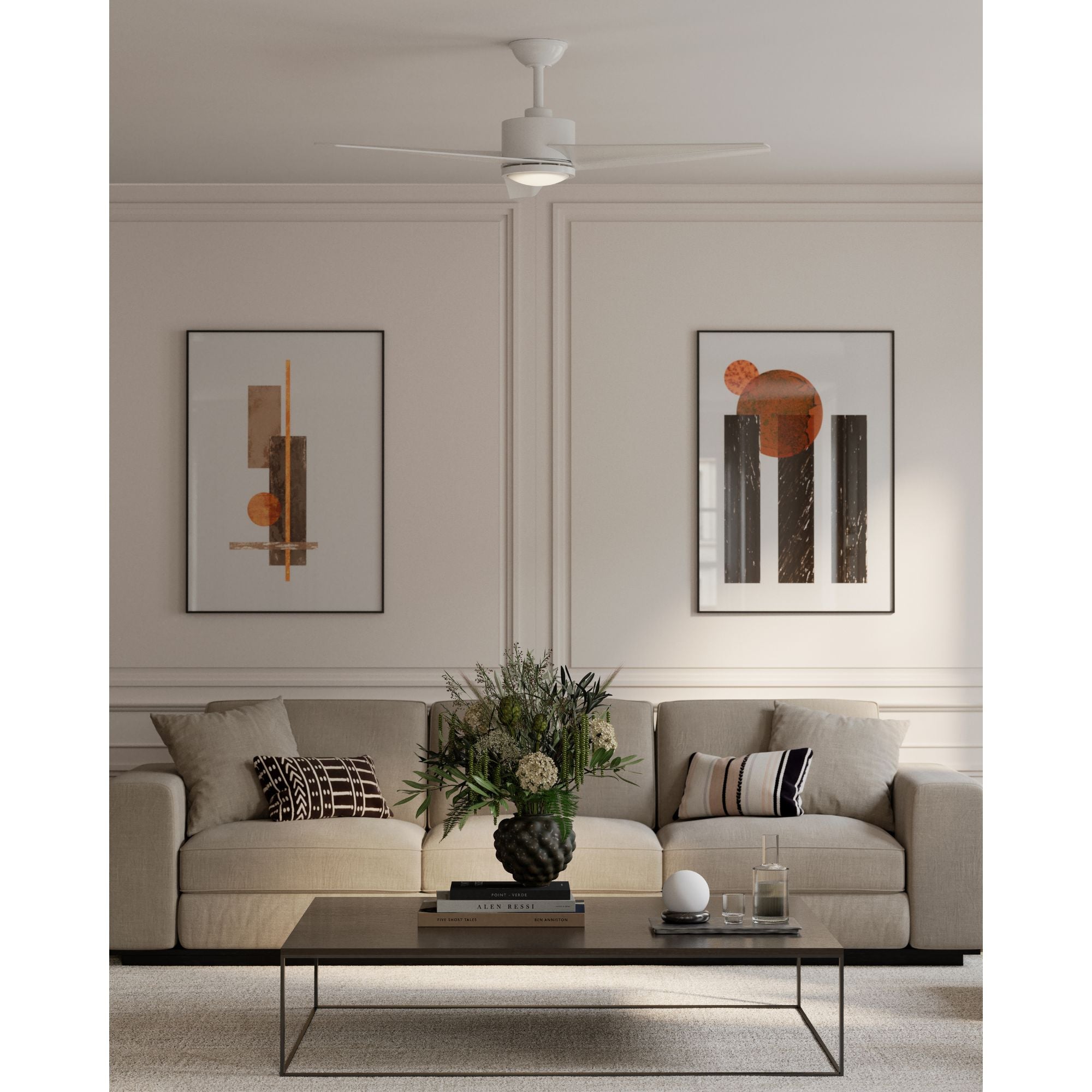 Minka Aire Verna 52'' Ceiling Fan with LED Light AC Motor Flat White