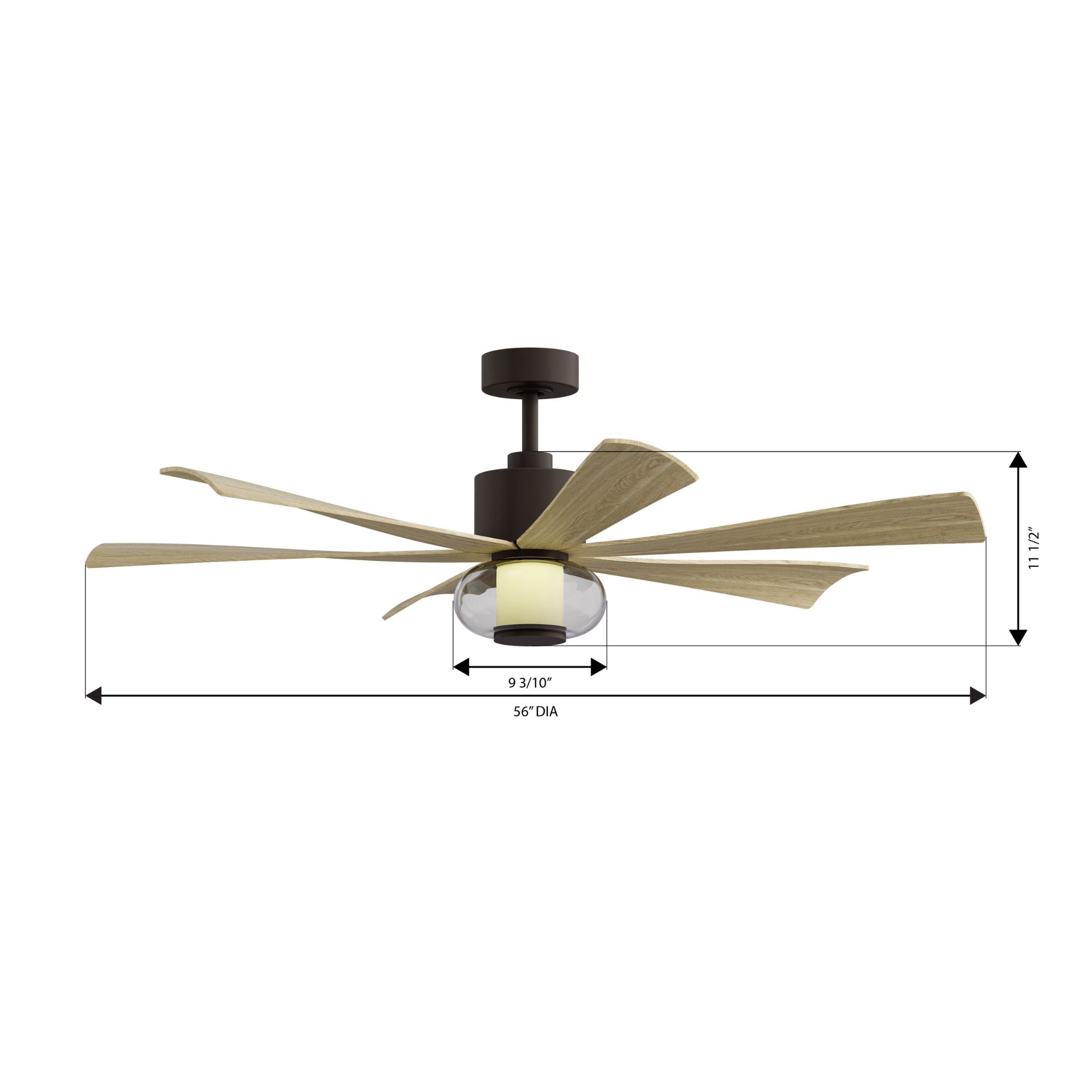Minka Aire Veyra 56'' Smart Ceiling Fan with LED Light DC Motor Dark Bronze