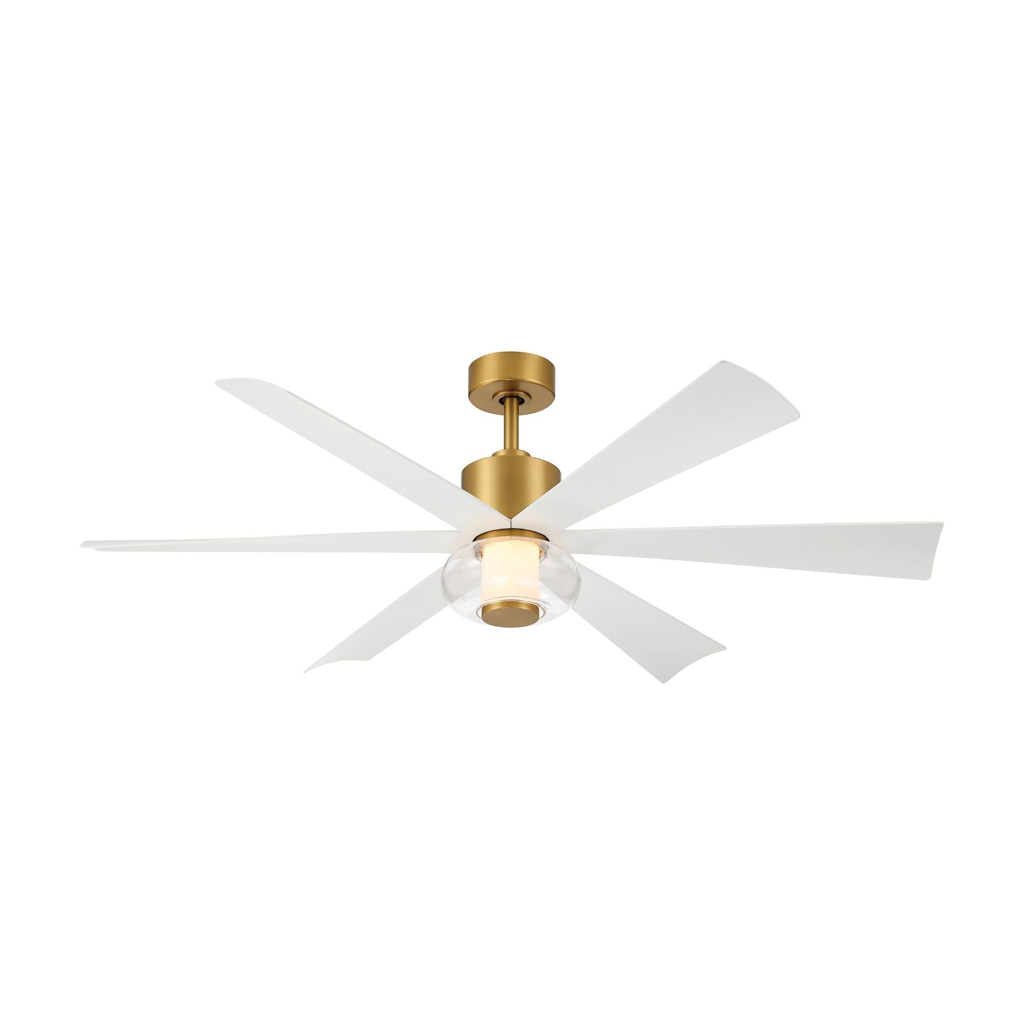 Minka Aire Veyra 56'' Smart Ceiling Fan with LED Light DC Motor Legacy Brass/Alabaster White