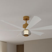 Minka Aire Veyra 56'' Smart Ceiling Fan with LED Light DC Motor Legacy Brass/Alabaster White
