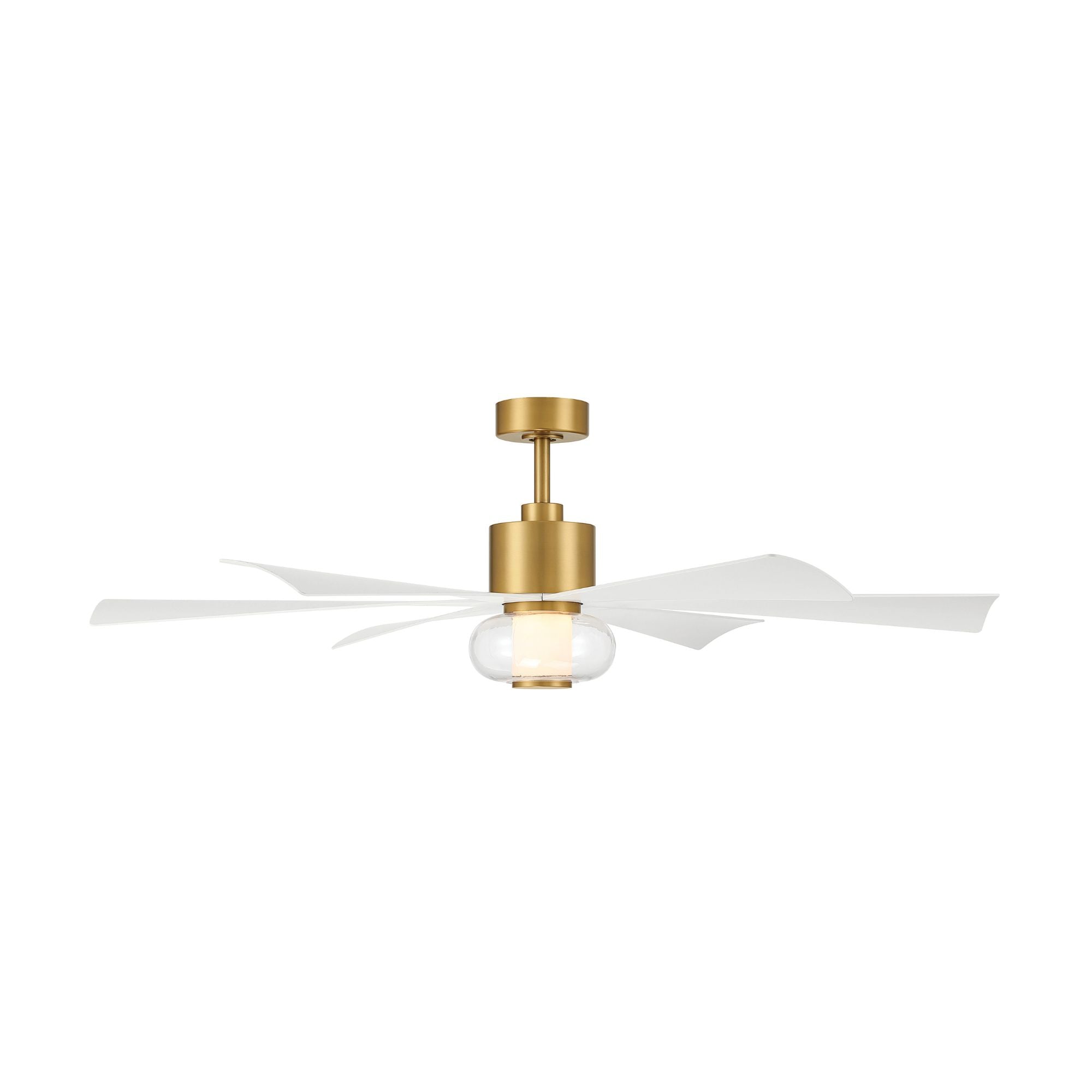 Minka Aire Veyra 56'' Smart Ceiling Fan with LED Light DC Motor Legacy Brass/Alabaster White