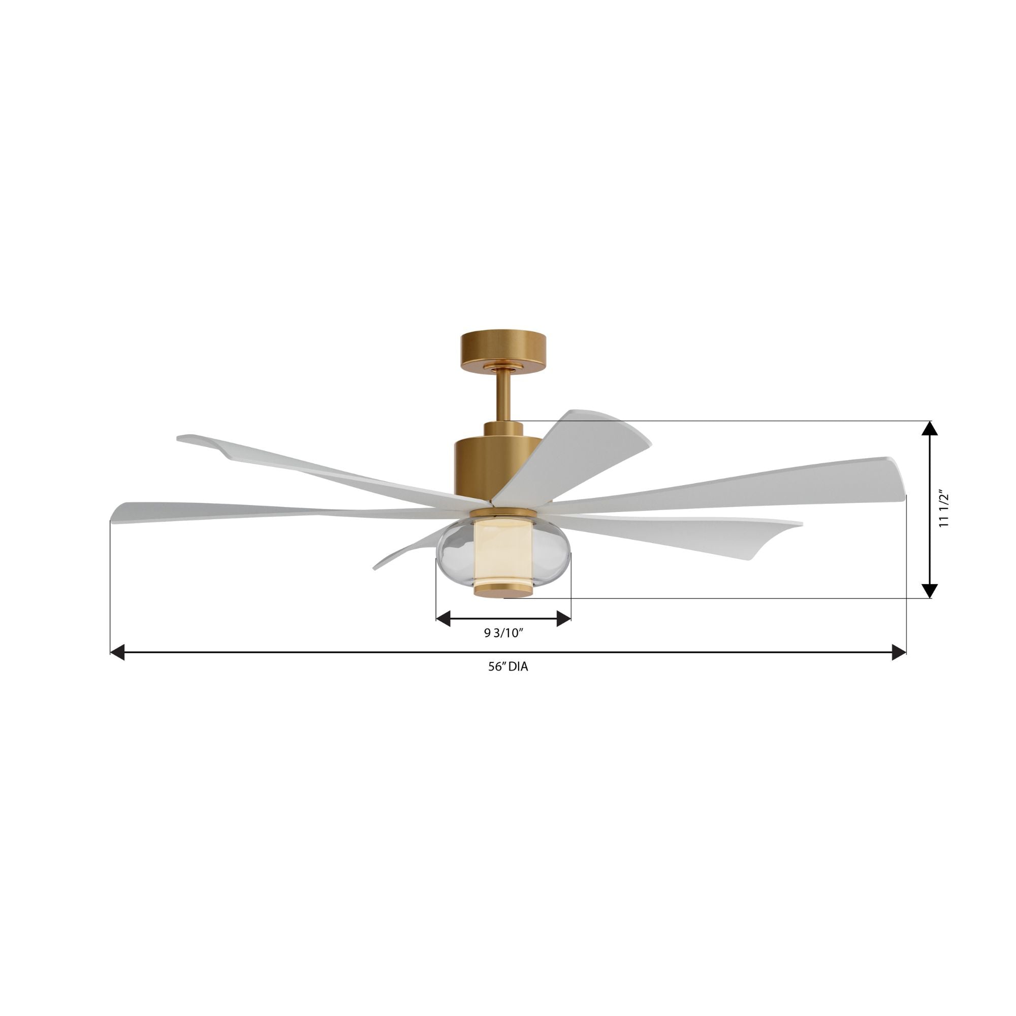 Minka Aire Veyra 56'' Smart Ceiling Fan with LED Light DC Motor Legacy Brass/Alabaster White