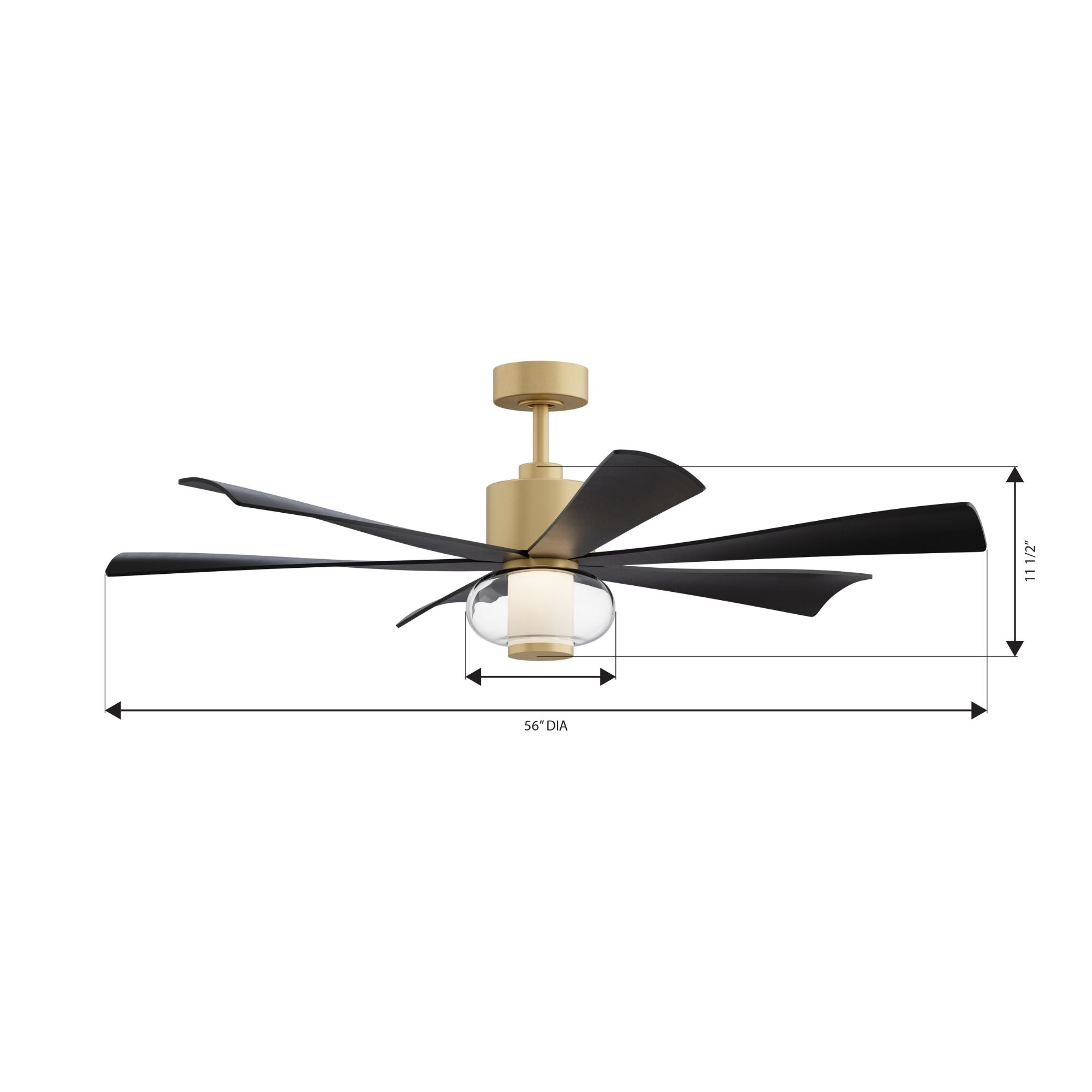 Minka Aire Veyra 56'' Smart Ceiling Fan with LED Light DC Motor Legacy Brass/Coal Black