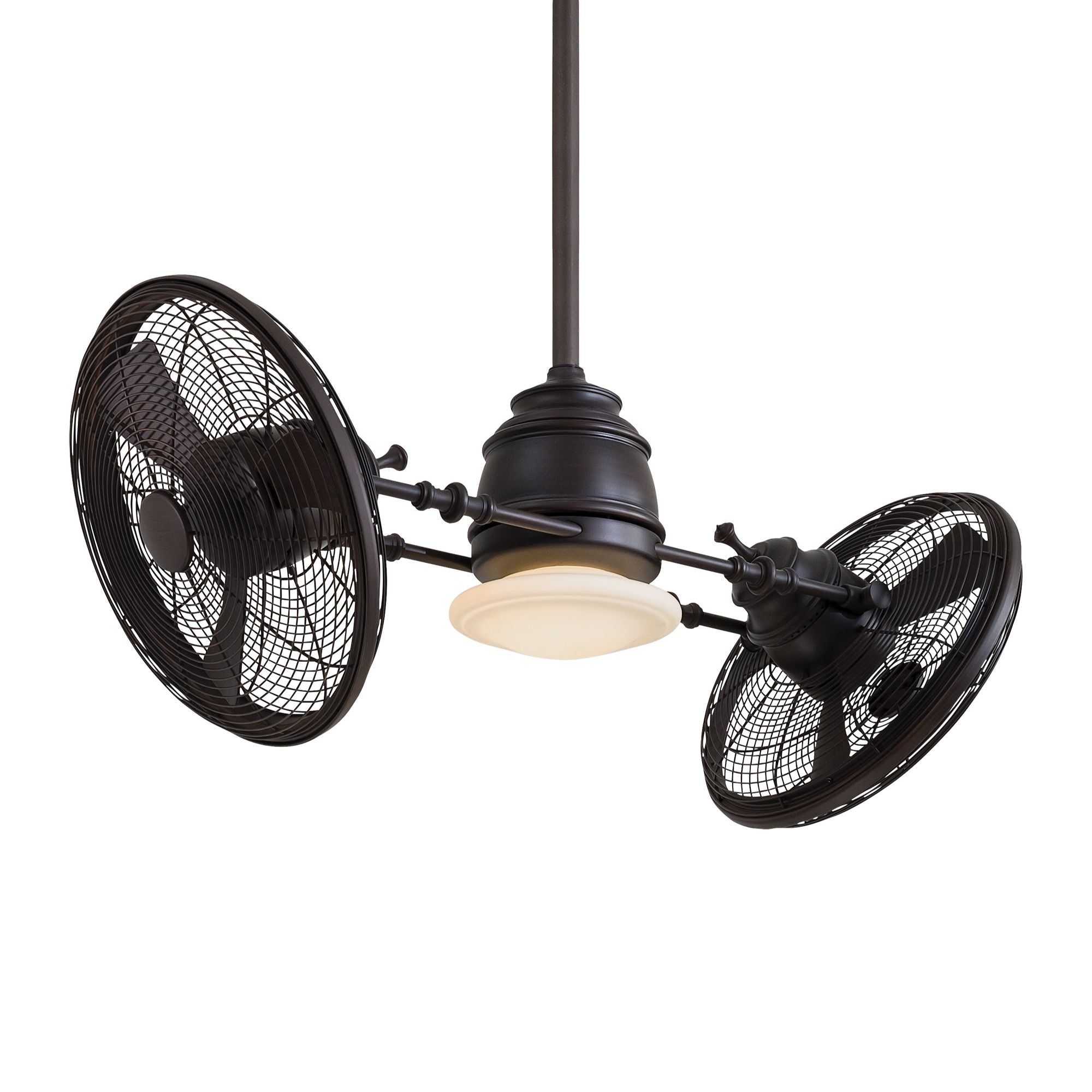 Vintage LED Gyro 42" Dual Ceiling Fan with Light and Wall Control, Kocoa