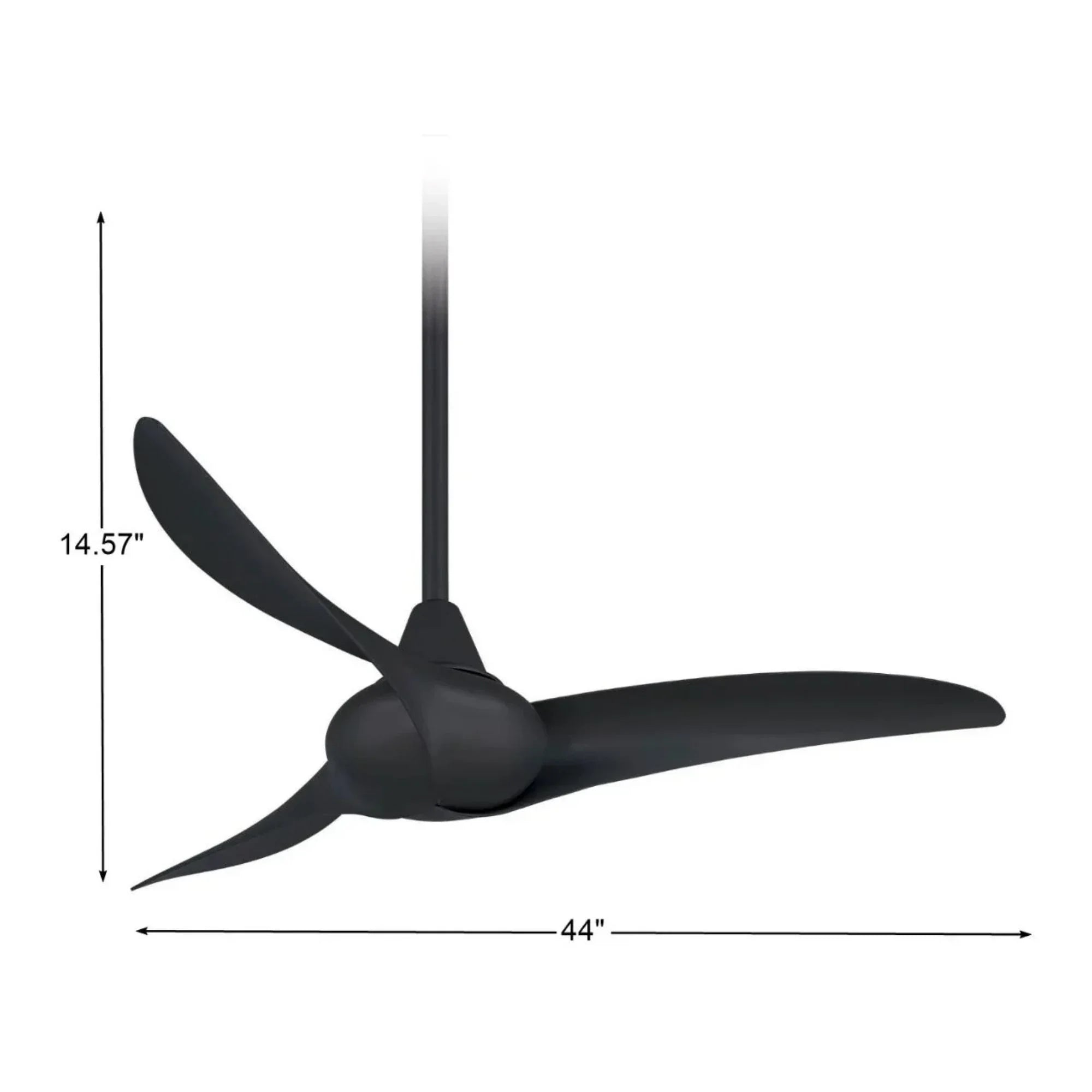 Wave 44" Black Coal Indoor Ceiling Fan with Remote