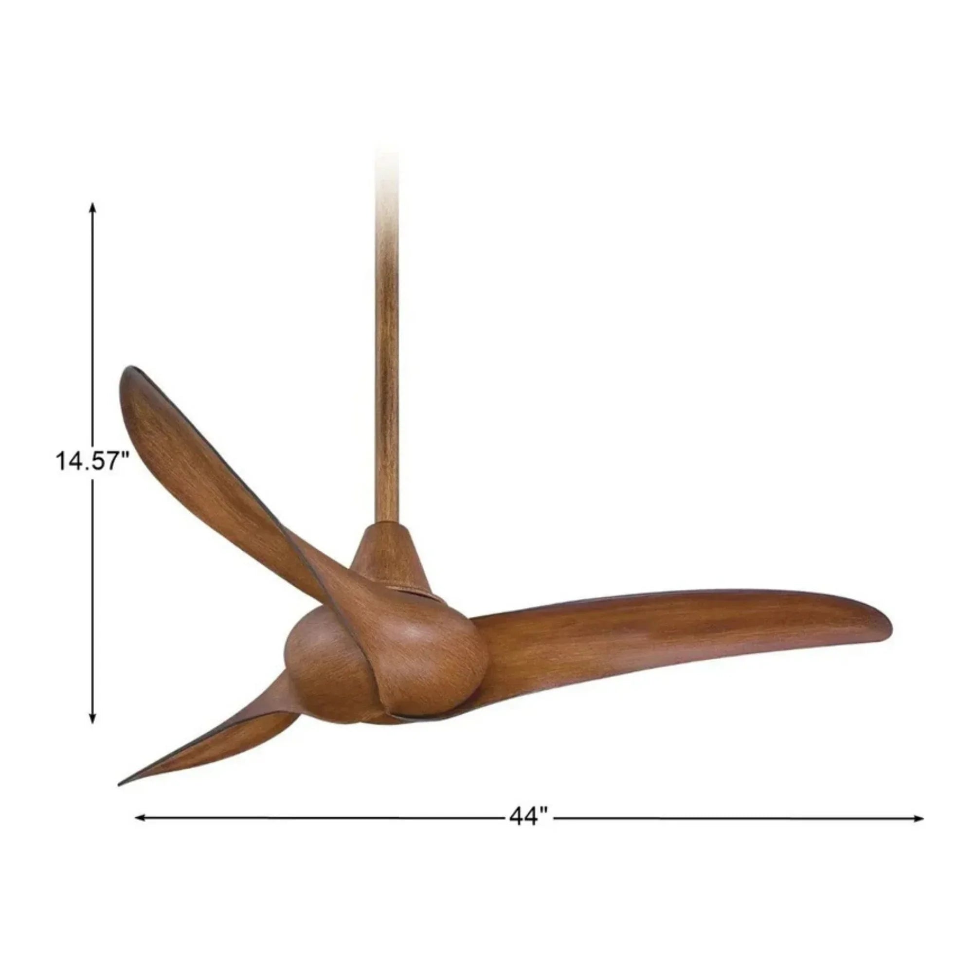 Wave 44" Distressed Koa Indoor Ceiling Fan with Remote