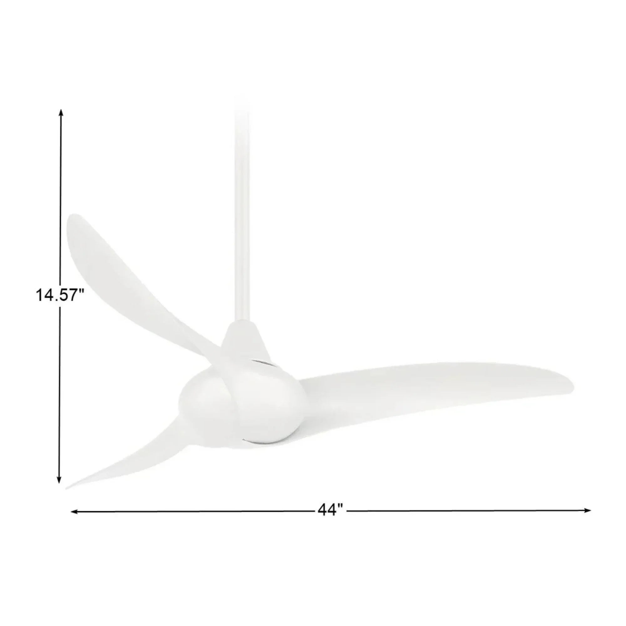 Wave 44" White Indoor Ceiling Fan with Remote