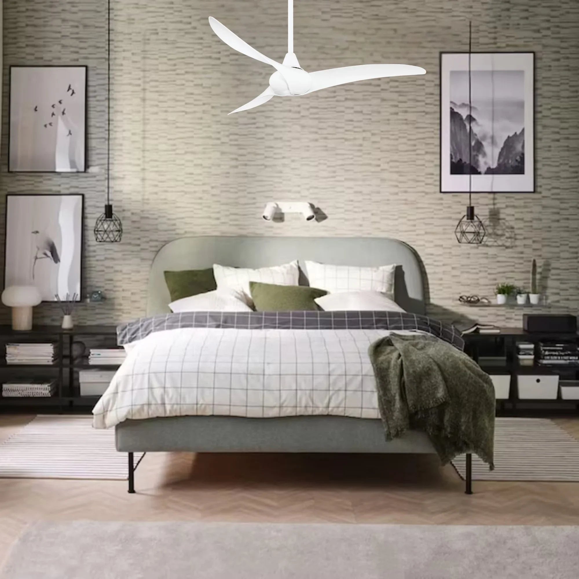 Wave 52" White Indoor Ceiling Fan with Remote