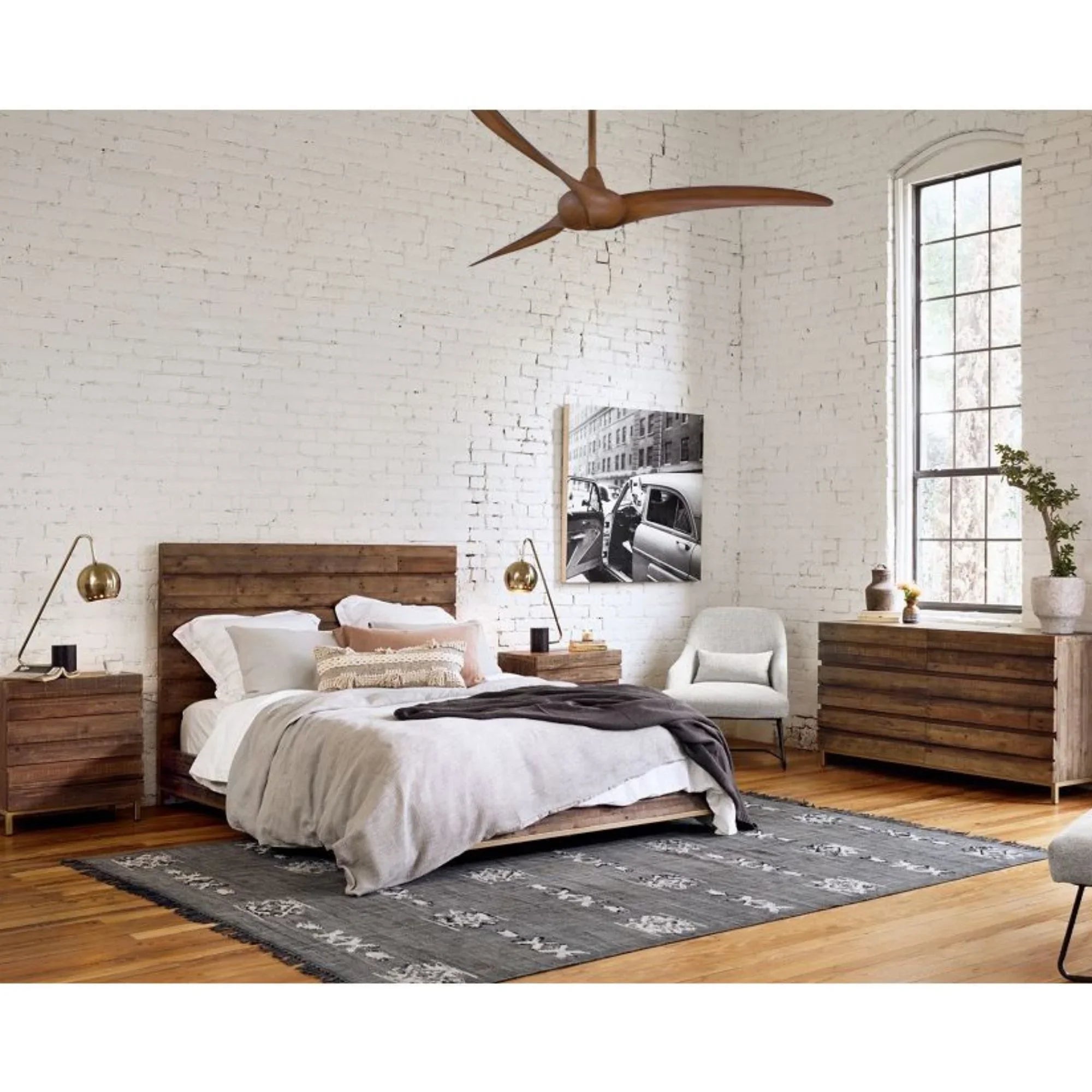 Wave 65" Distressed Koa Indoor Ceiling Fan with Remote