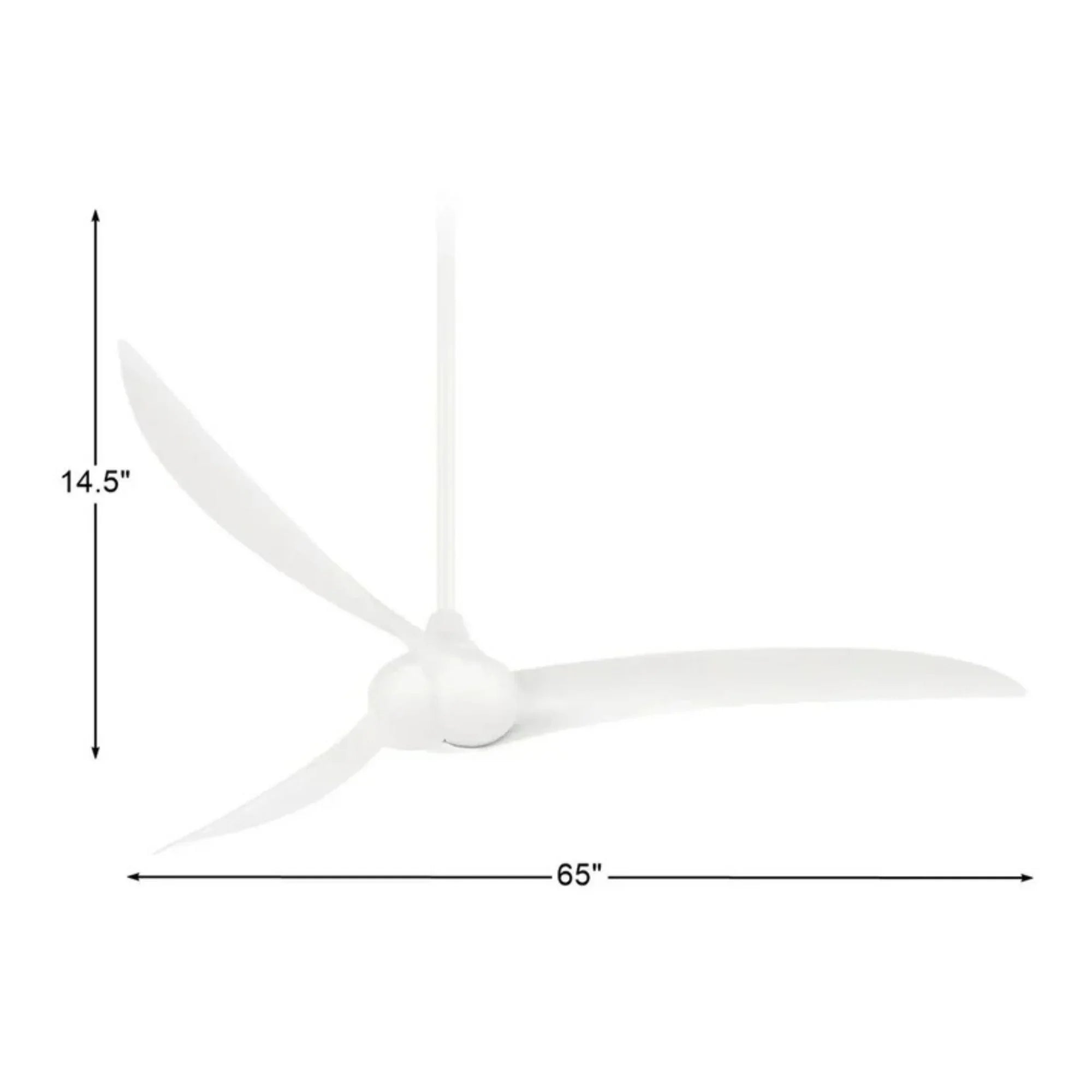Wave 65" White Indoor Ceiling Fan with Remote