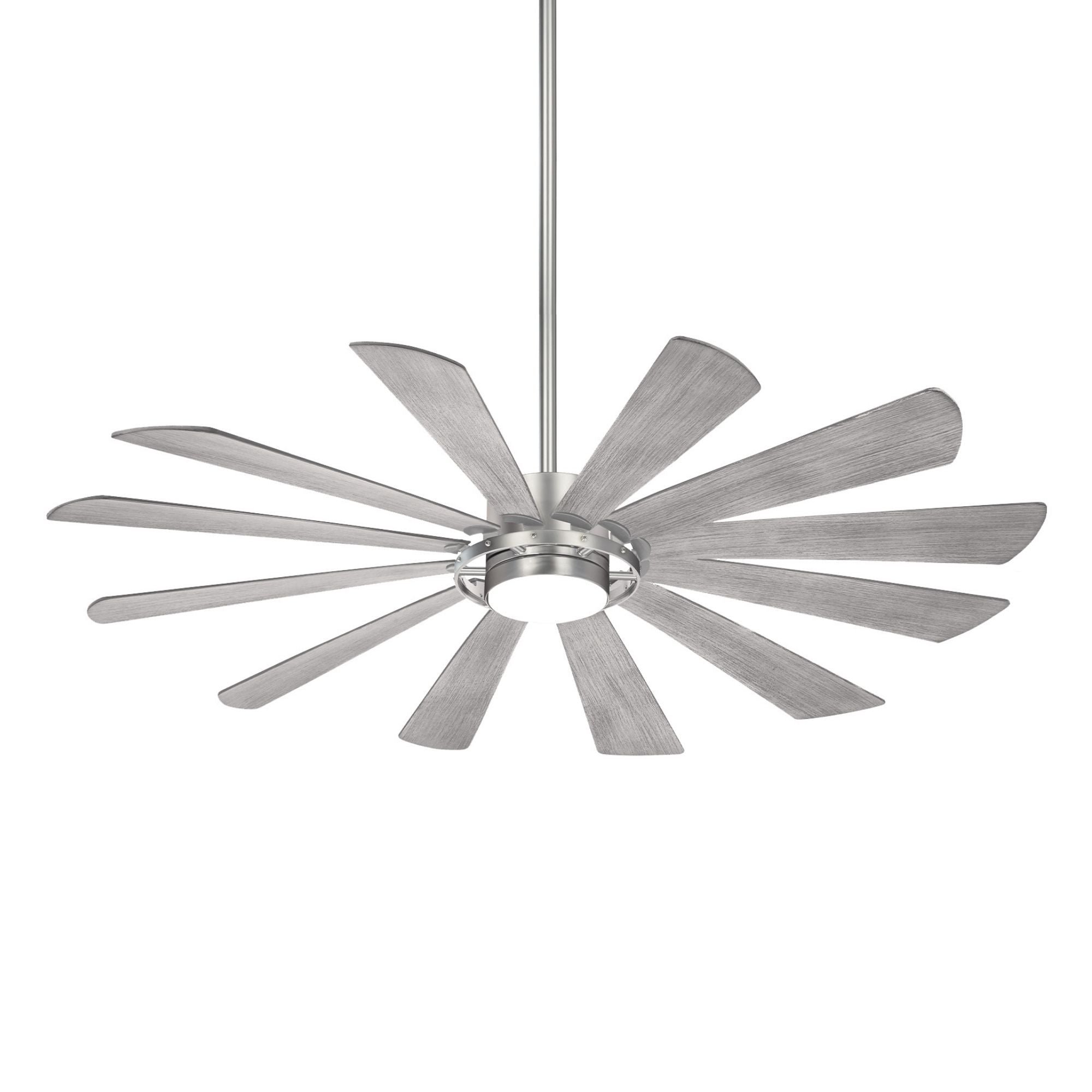 Windmolen LED 65" Wet Rated Smart Ceiling Fan, Brushed Steel