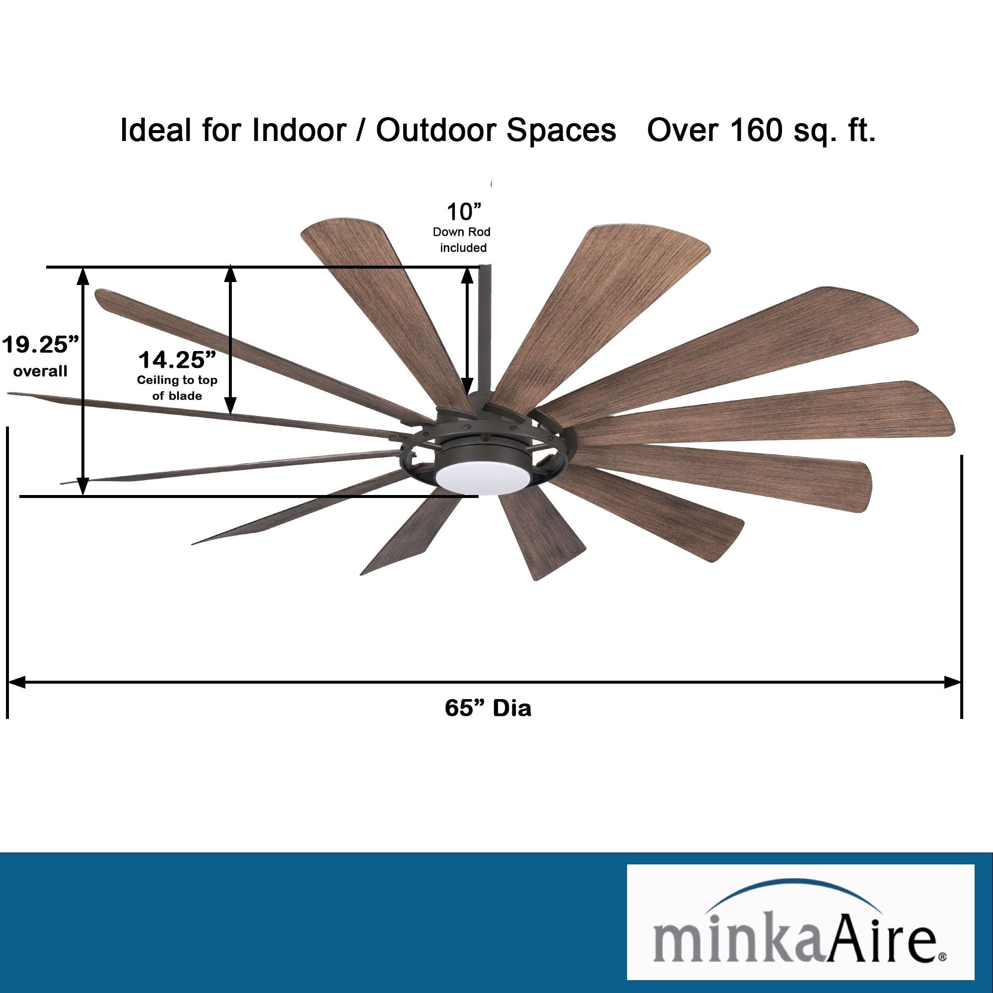 Windmolen LED 65" Wet Rated Smart Ceiling Fan, Oil Rubbed Bronze