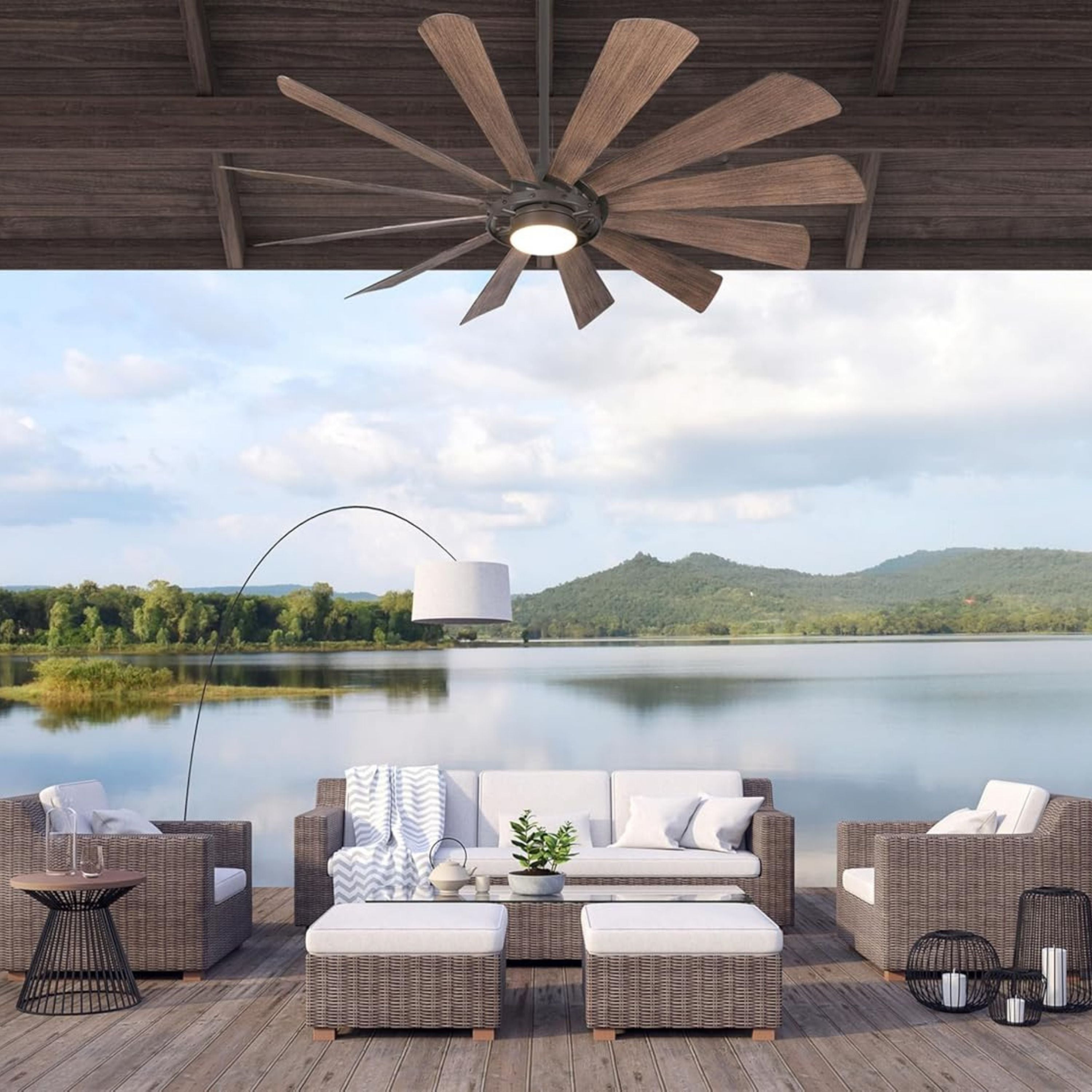 Windmolen LED 65" Wet Rated Smart Ceiling Fan, Oil Rubbed Bronze