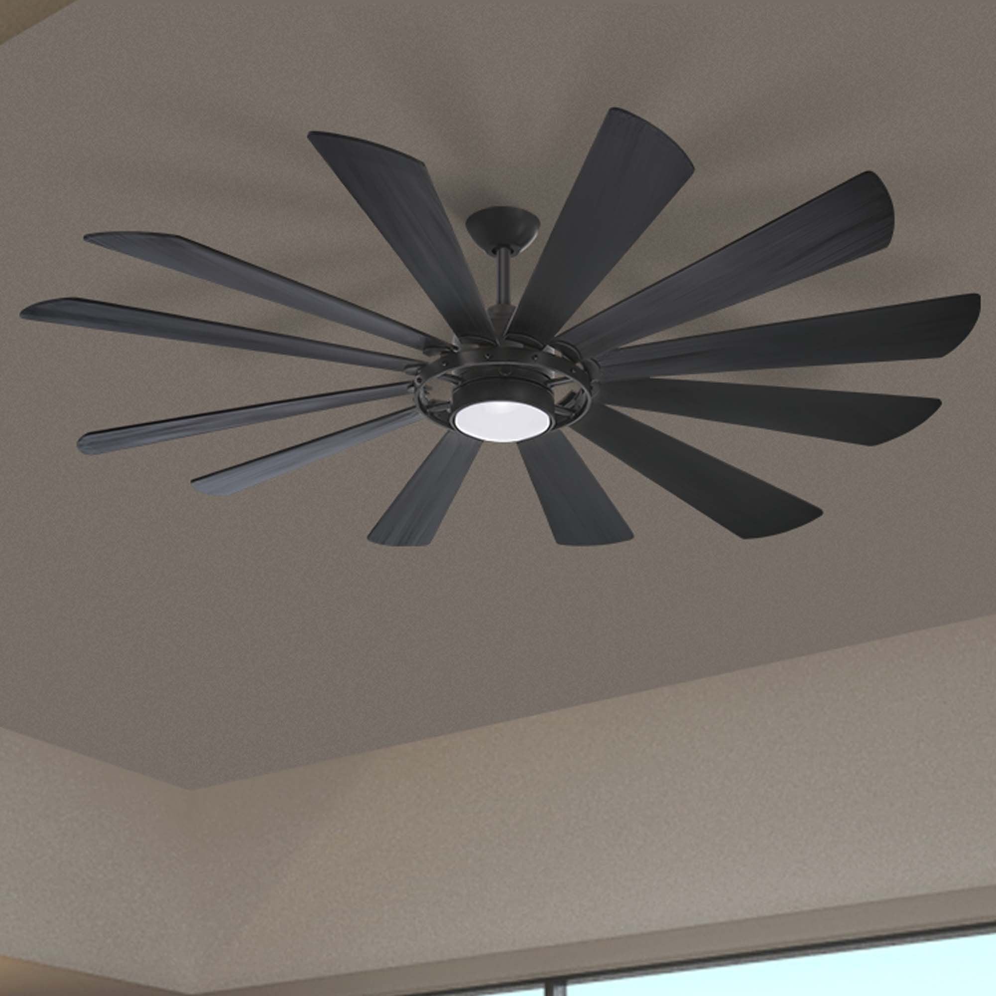 Windmolen LED 65" Wet Rated Smart Ceiling Fan, Textured Coal