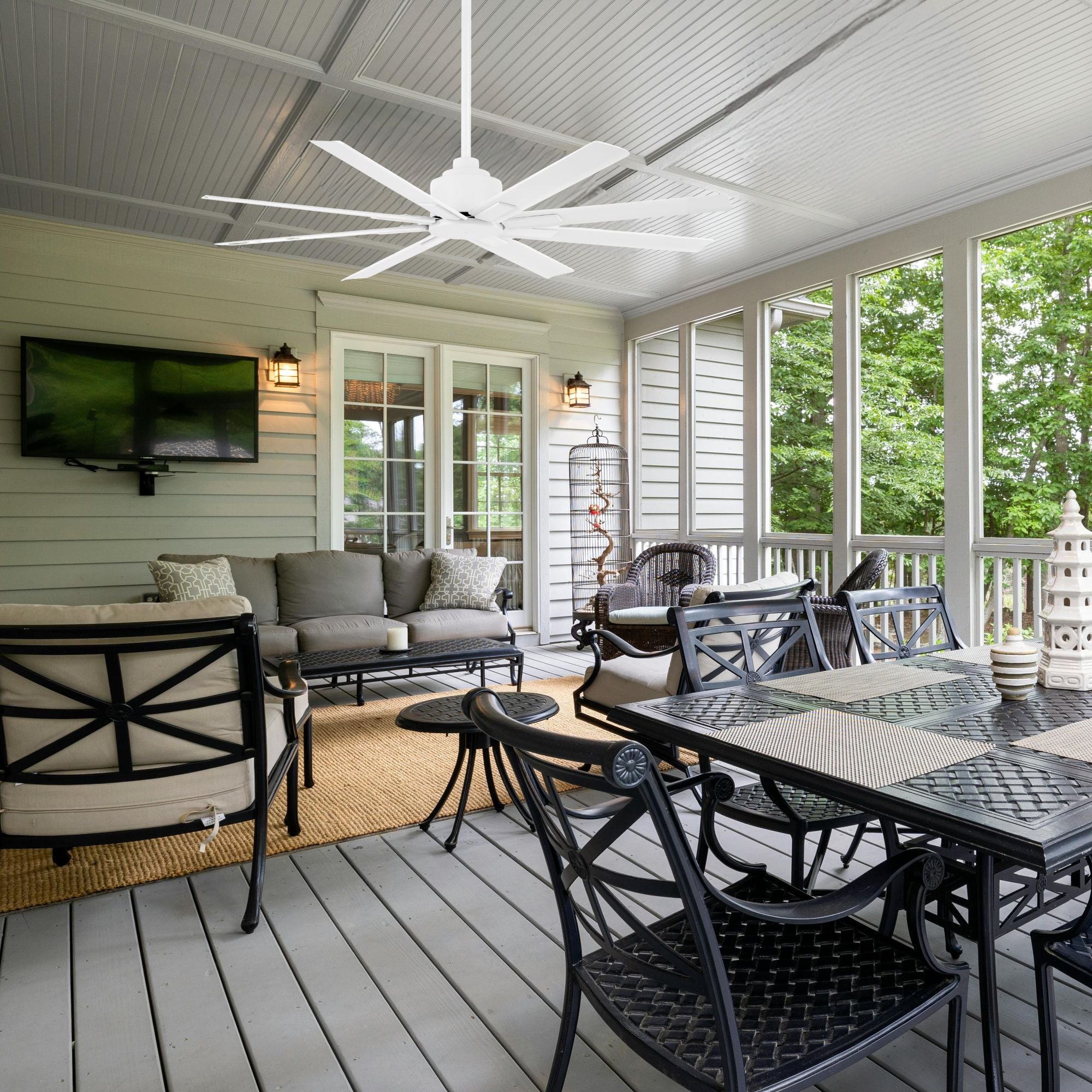 Xtreme H2O 52" Windmill Outdoor Ceiling Fan with Remote, Flat White - Bees Lighting