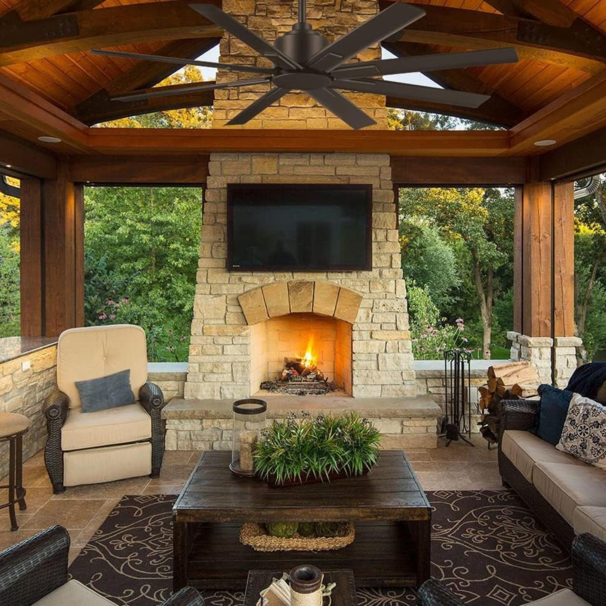 Xtreme H2O 52" Windmill Outdoor Ceiling Fan with Remote, Black Coal - Bees Lighting