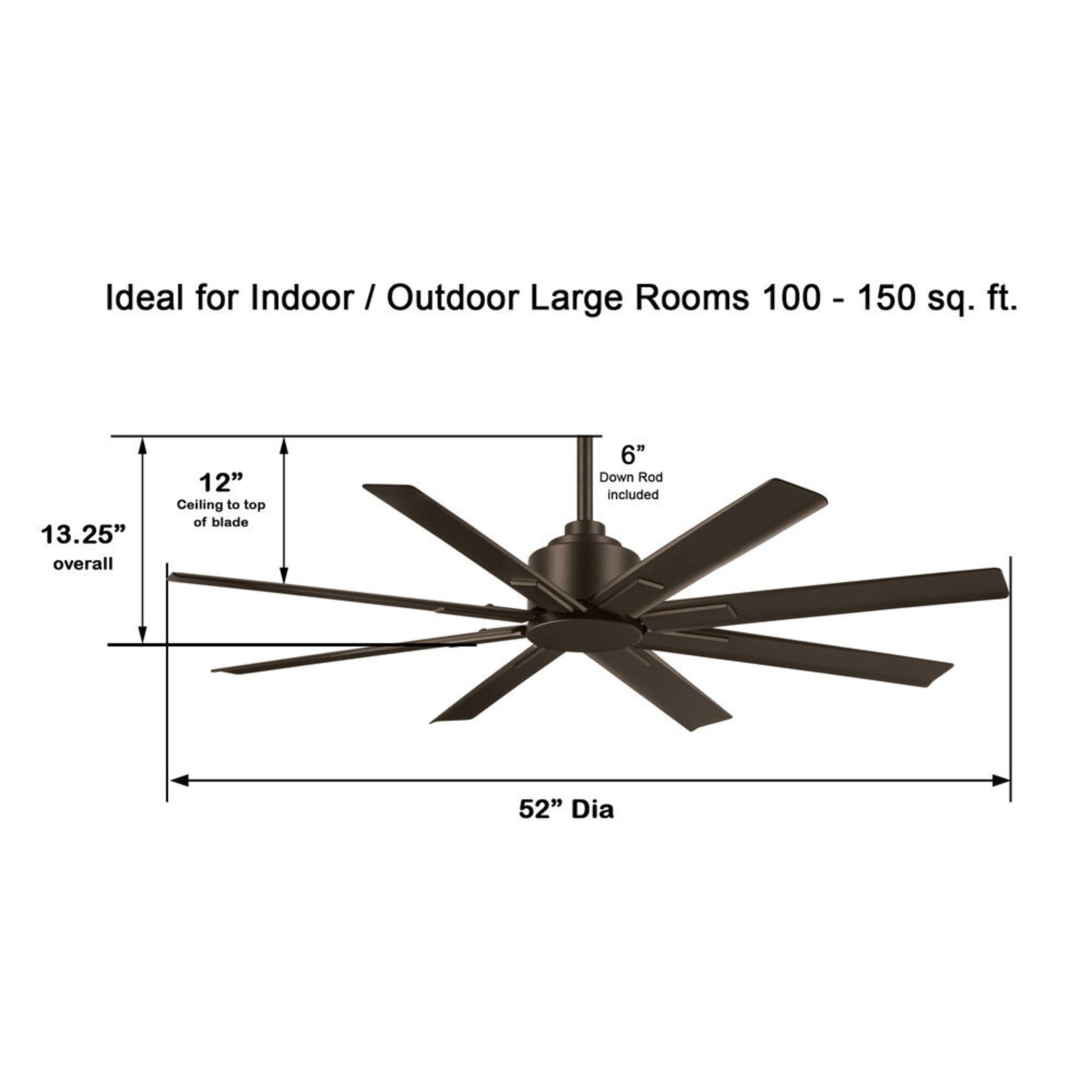Xtreme H2O 52" Windmill Outdoor Ceiling Fan with Remote, Oil Rubbed Bronze - Bees Lighting