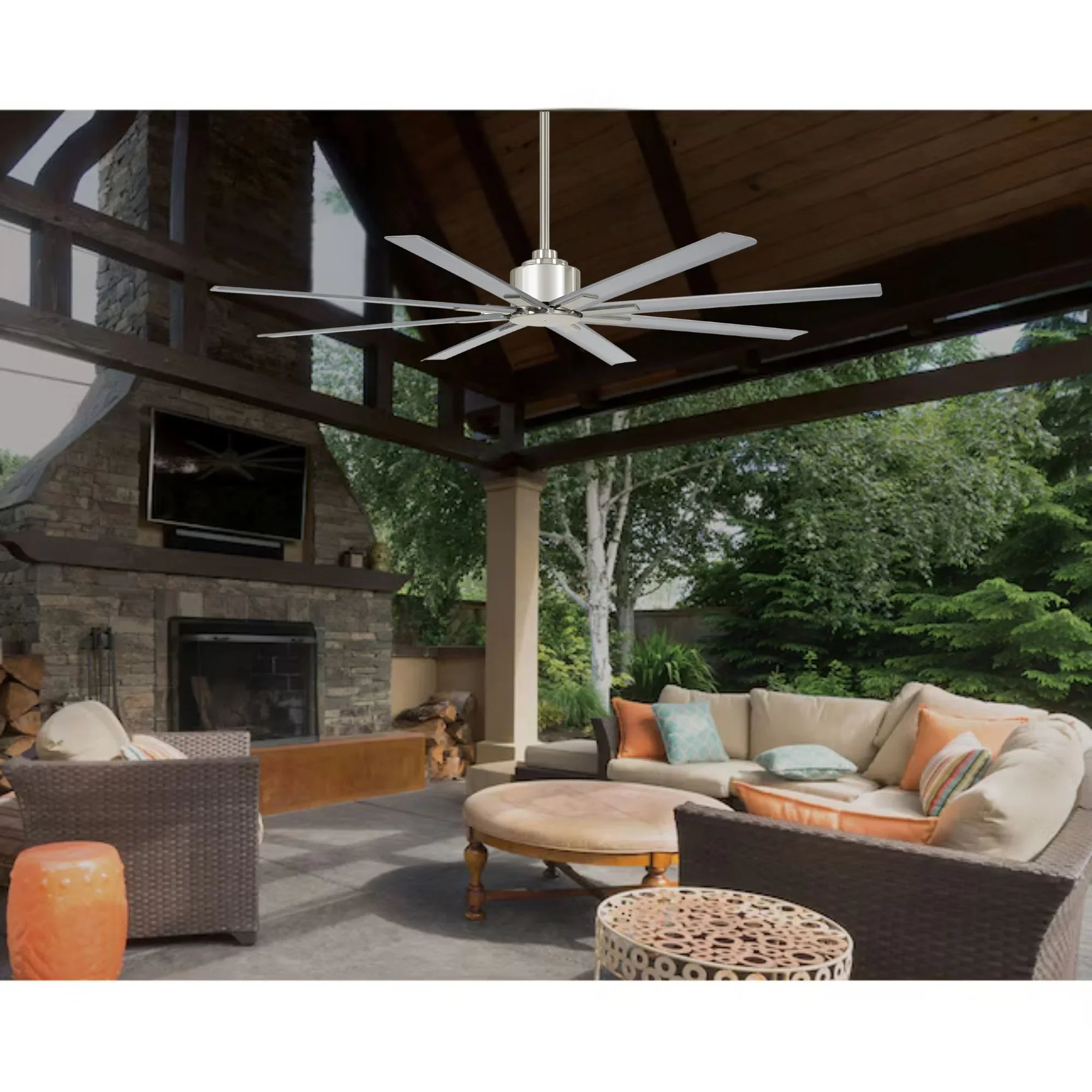 Xtreme H2O 65" Windmill Outdoor Ceiling Fan with Remote, Brushed Nickel