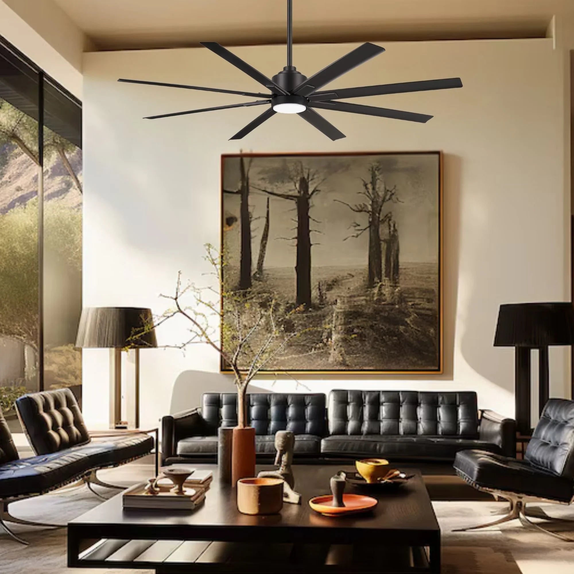 Xtreme H2O 65" Windmill Outdoor Ceiling Fan with Remote, Black Coal