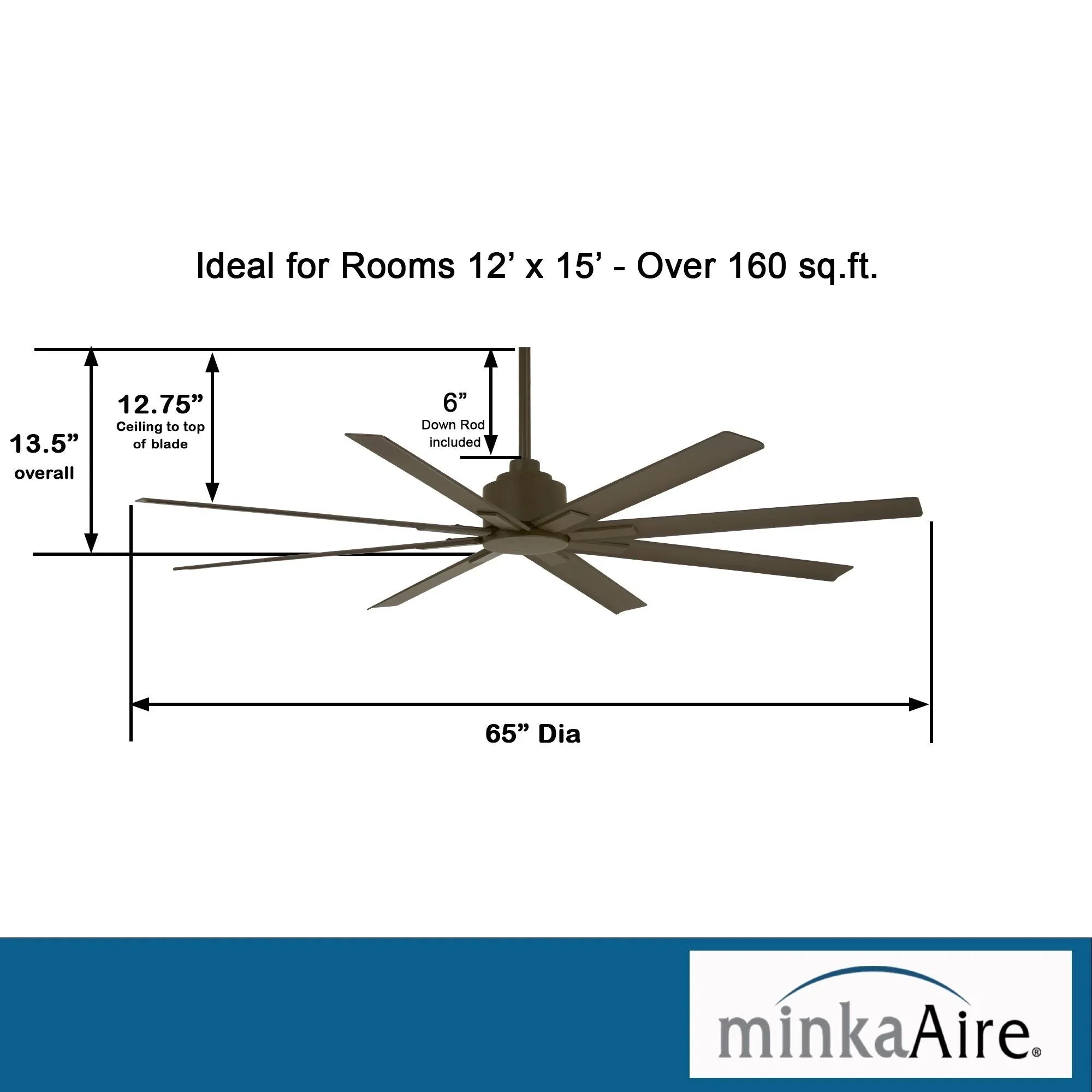 Xtreme H2O 65" Windmill Outdoor Ceiling Fan with Remote, Oil Rubbed Bronze