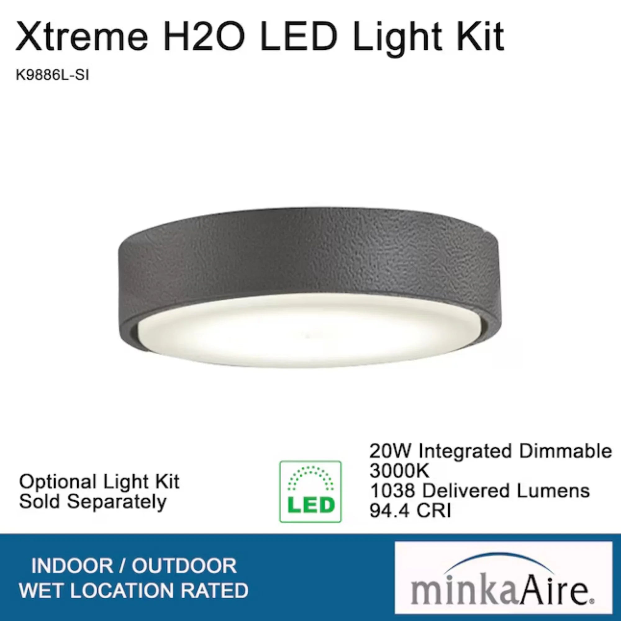 Xtreme H2O 65" Windmill Outdoor Ceiling Fan with Remote, Smoked Iron