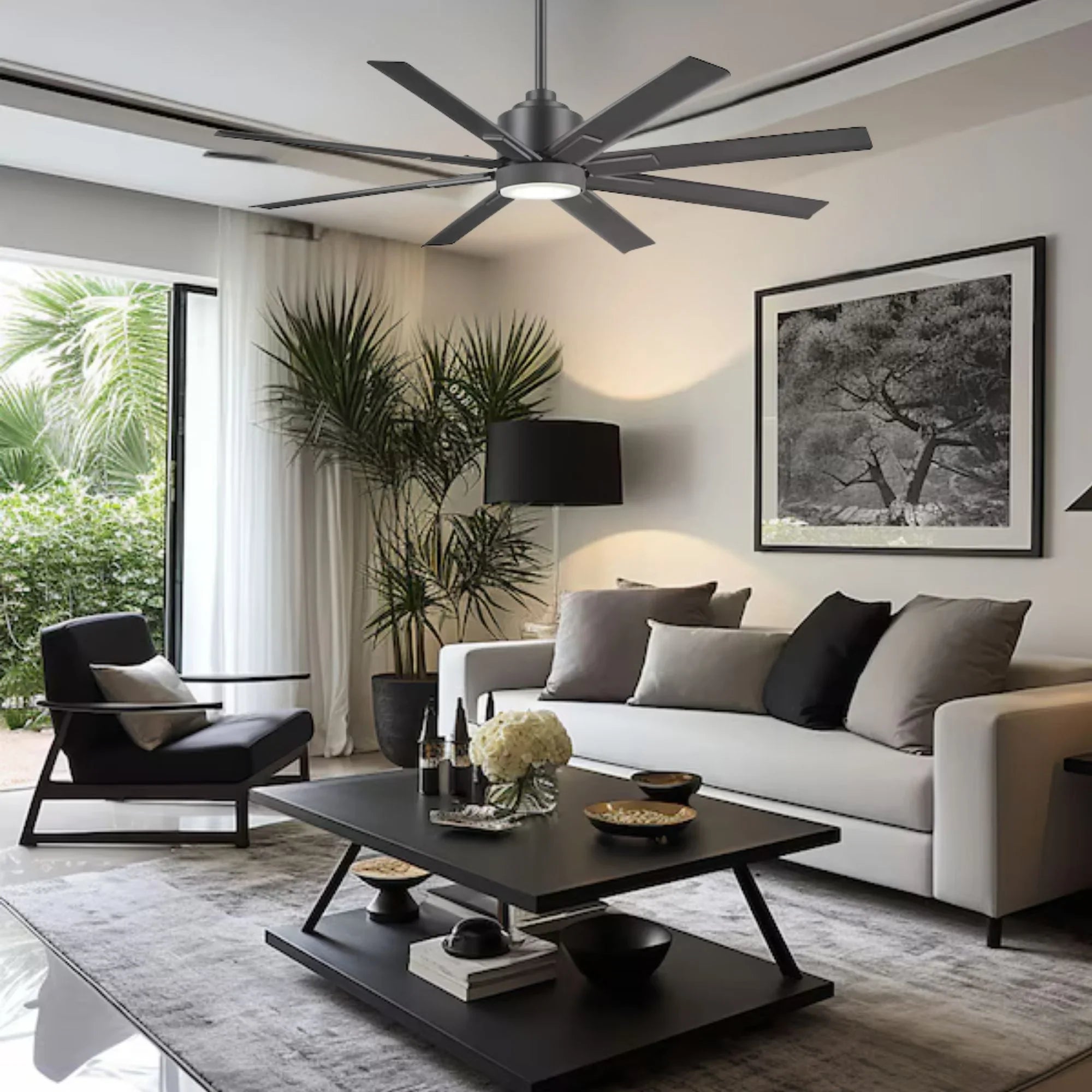 Xtreme H2O 65" Windmill Outdoor Ceiling Fan with Remote, Smoked Iron