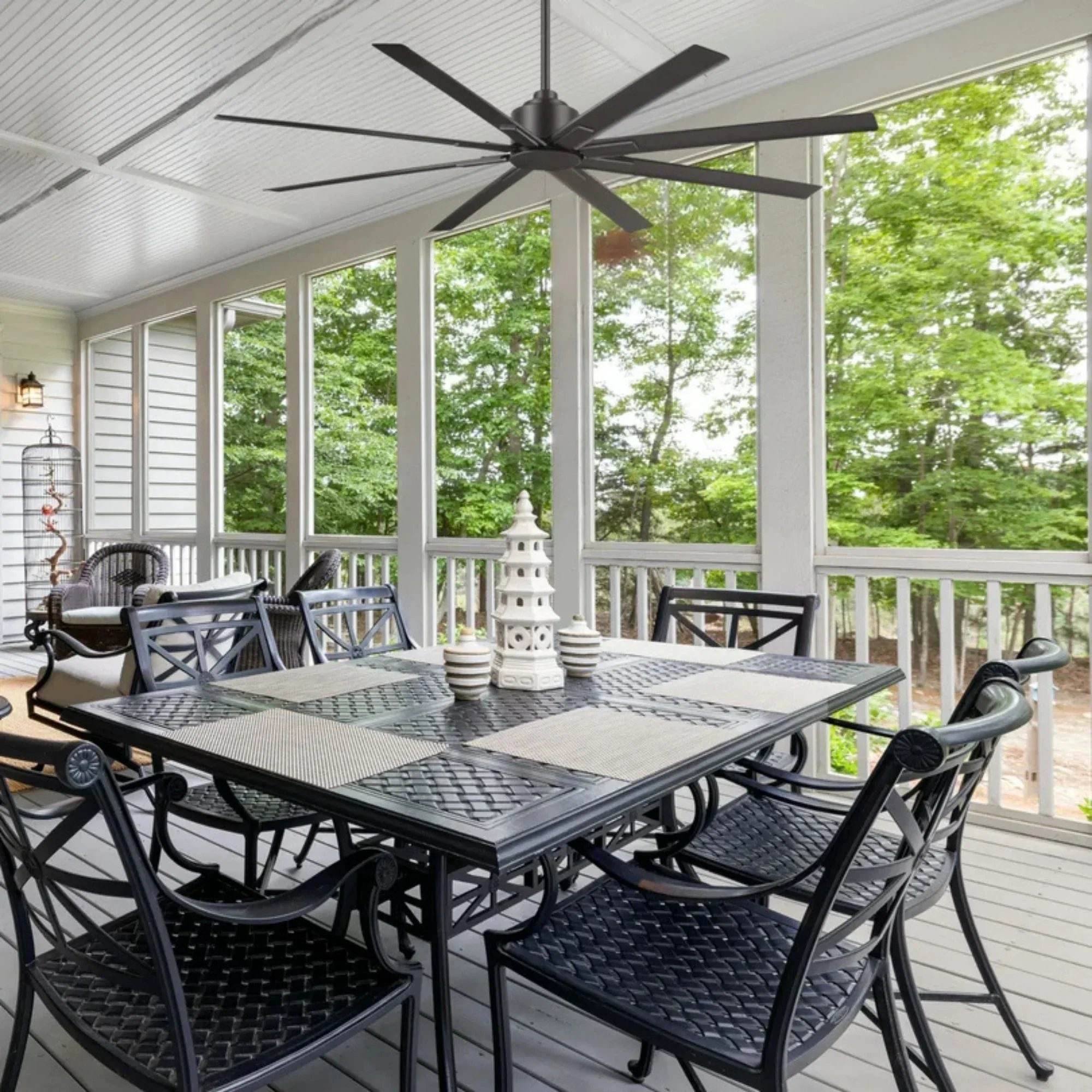 Xtreme H2O 65" Windmill Outdoor Ceiling Fan with Remote, Smoked Iron