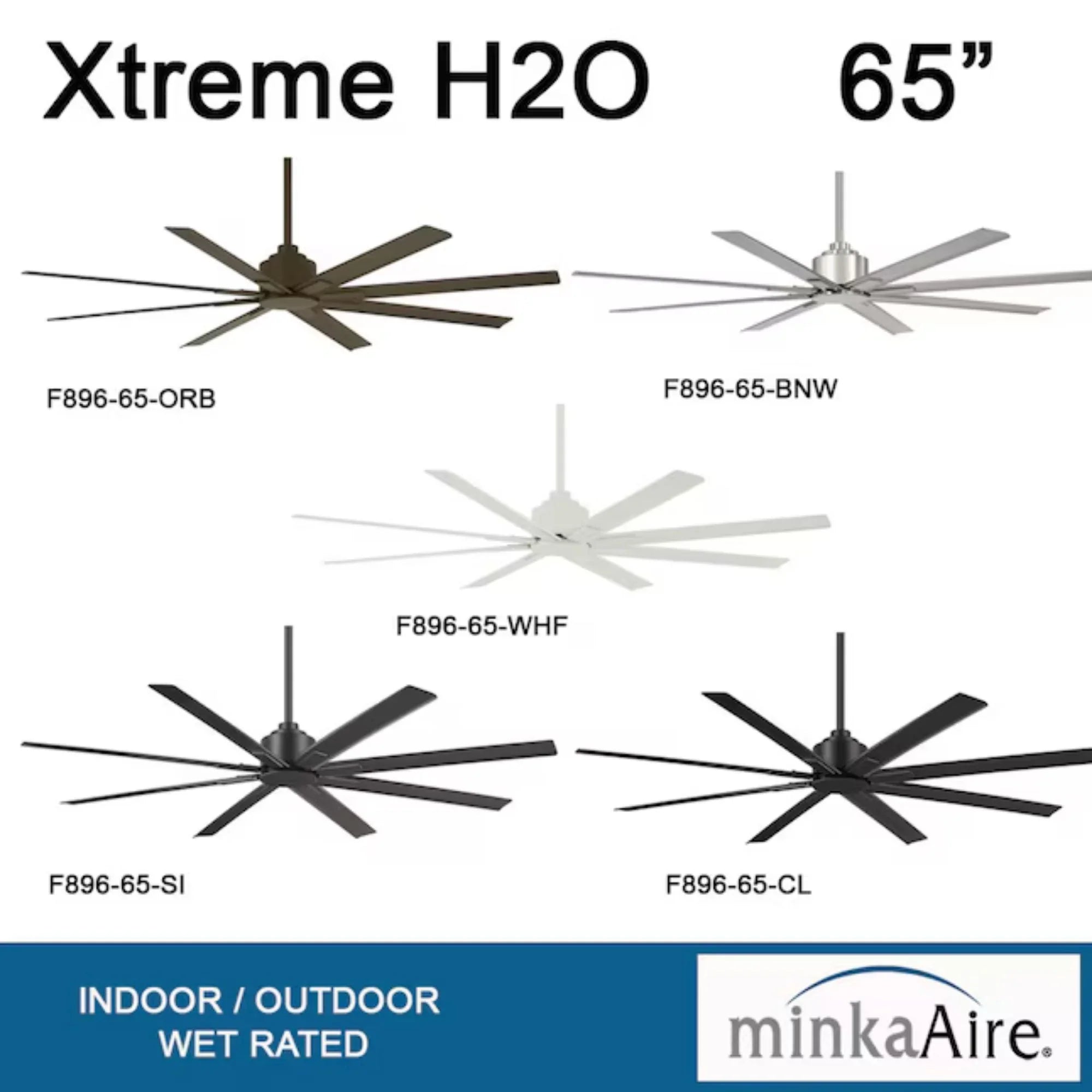 Xtreme H2O 65" Windmill Outdoor Ceiling Fan with Remote, Flat White