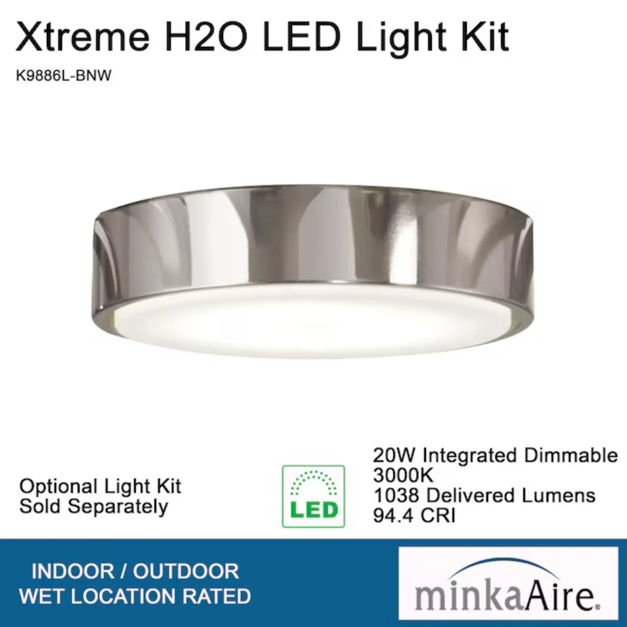 Xtreme H2O 84" Large Windmill Outdoor Ceiling Fan with Remote, Brushed Nickel