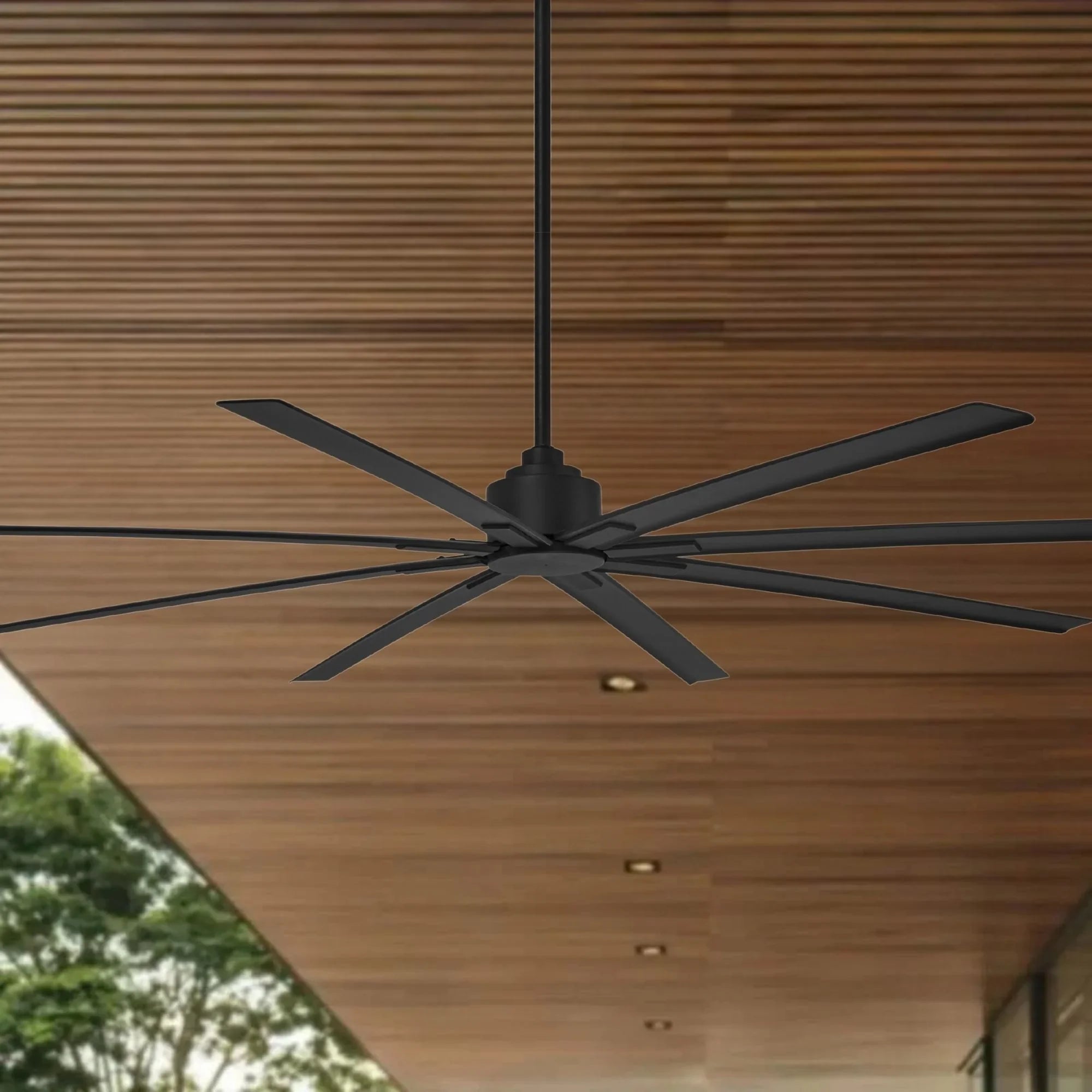 Xtreme H2O 84" Large Windmill Outdoor Ceiling Fan with Remote, Black Coal